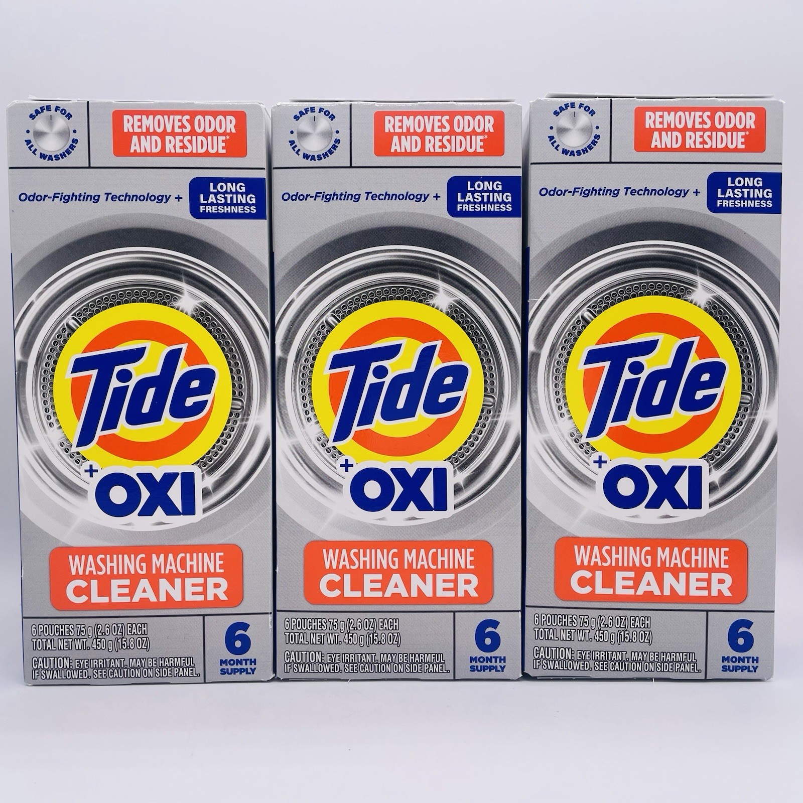 Tide Washing Machine Cleaner with Oxi Powder, Odor Eliminator 3 pack, 6ct Each