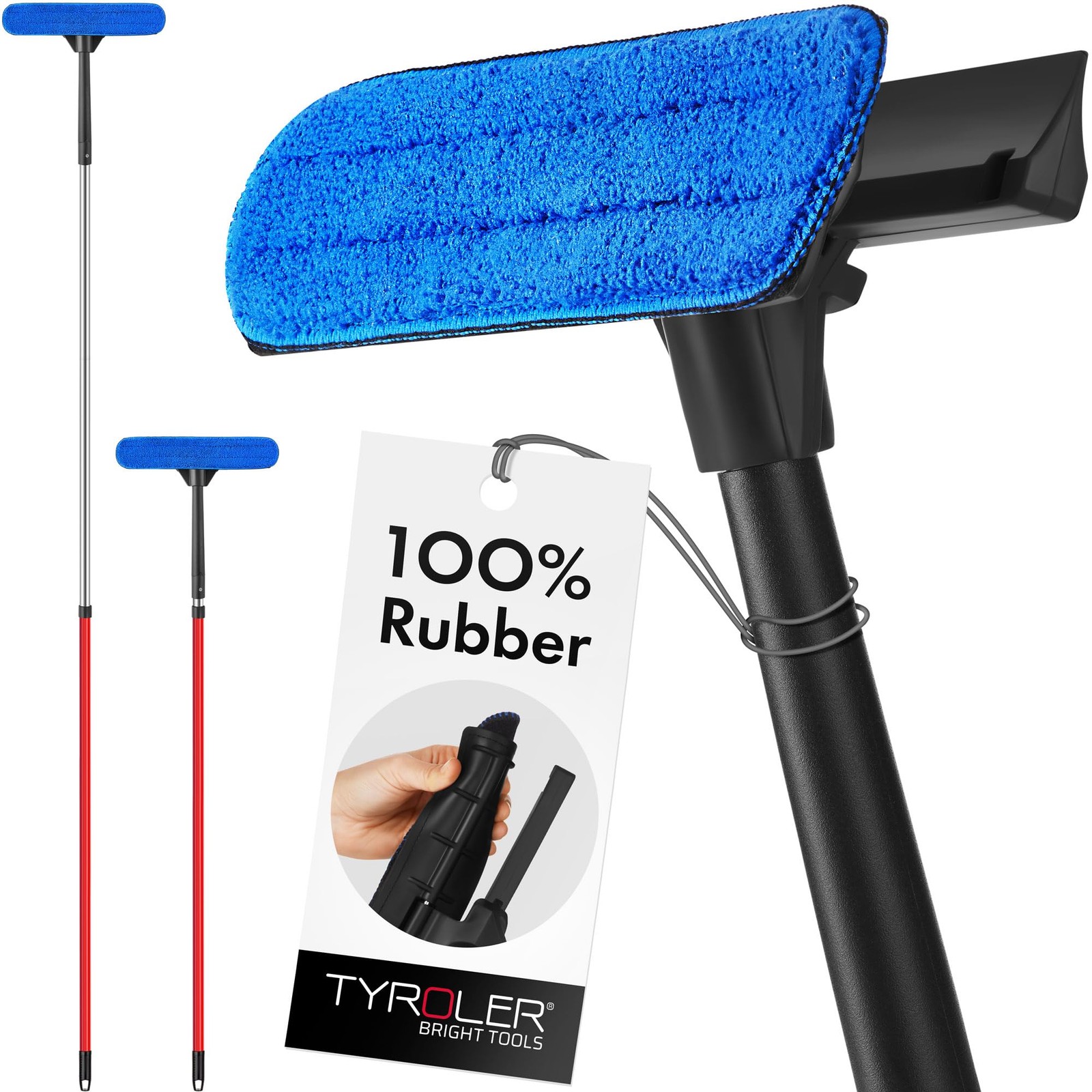 Tyroler 2-in-1 High Window Cleaner Tool with 4.5 to 7.5 ft Extendable Handle …