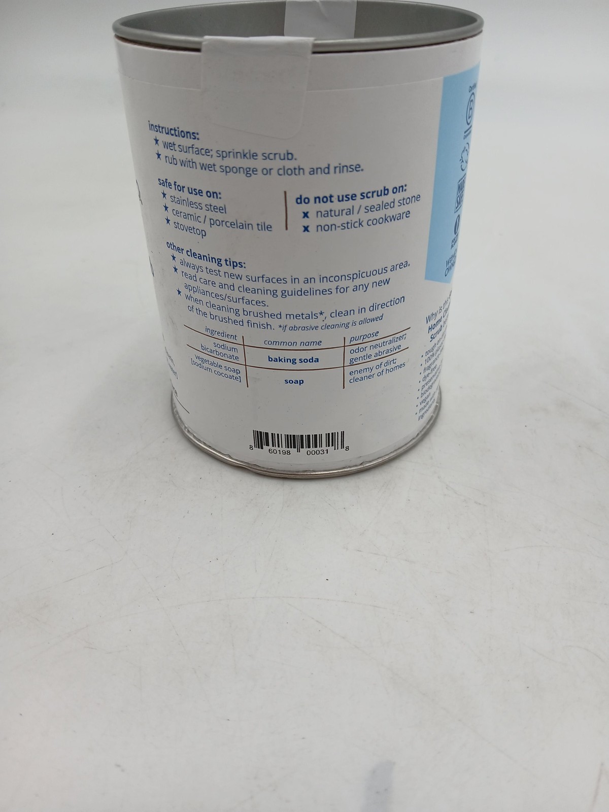Meliora Cleaning Products Gentle Home Scrub 12oz Fragrance Free Plant Based