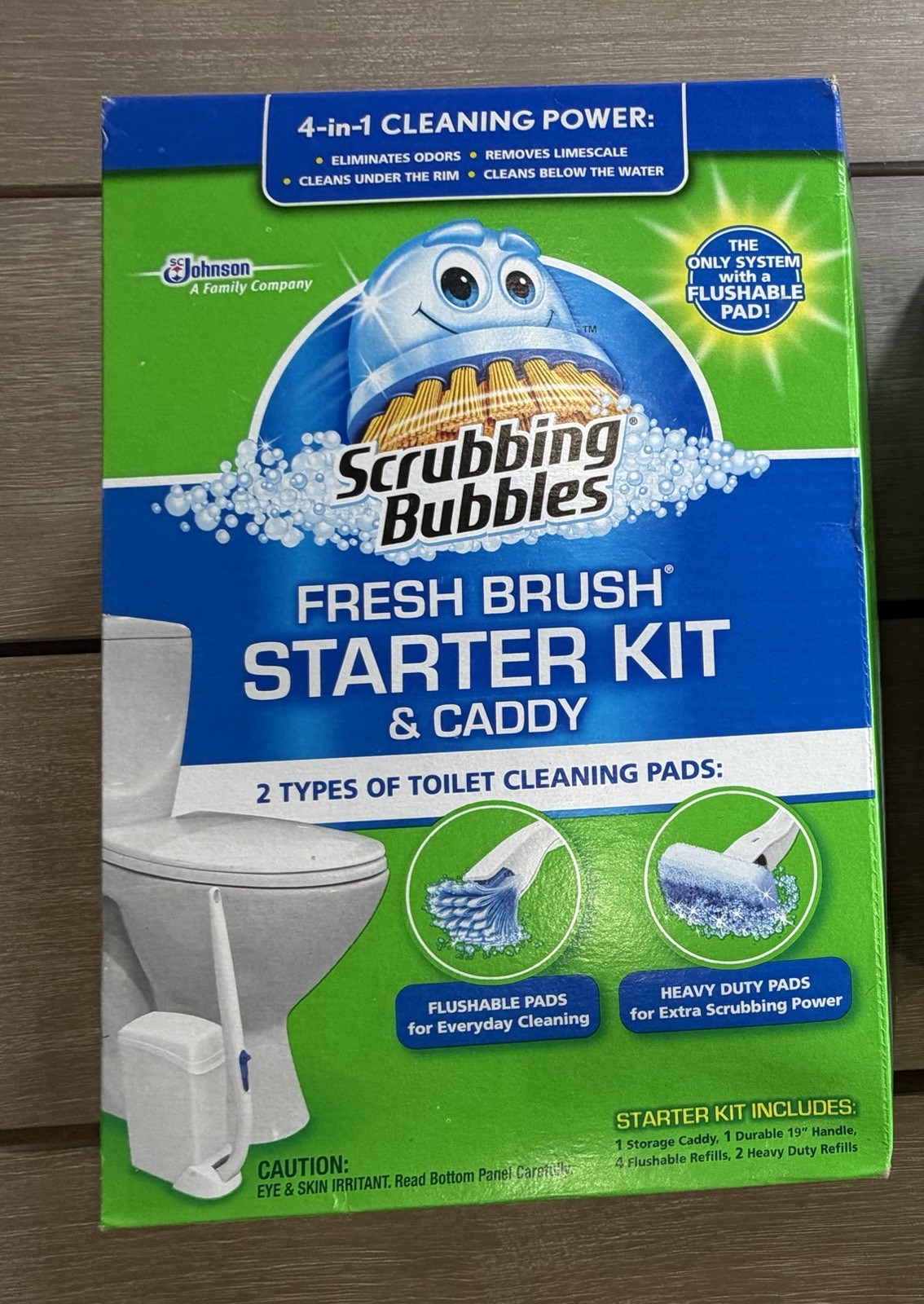 Scrubbing Bubbles Fresh Brush Starter Kit/Caddy 2 Toilet Cleaning Pads 4-in-1