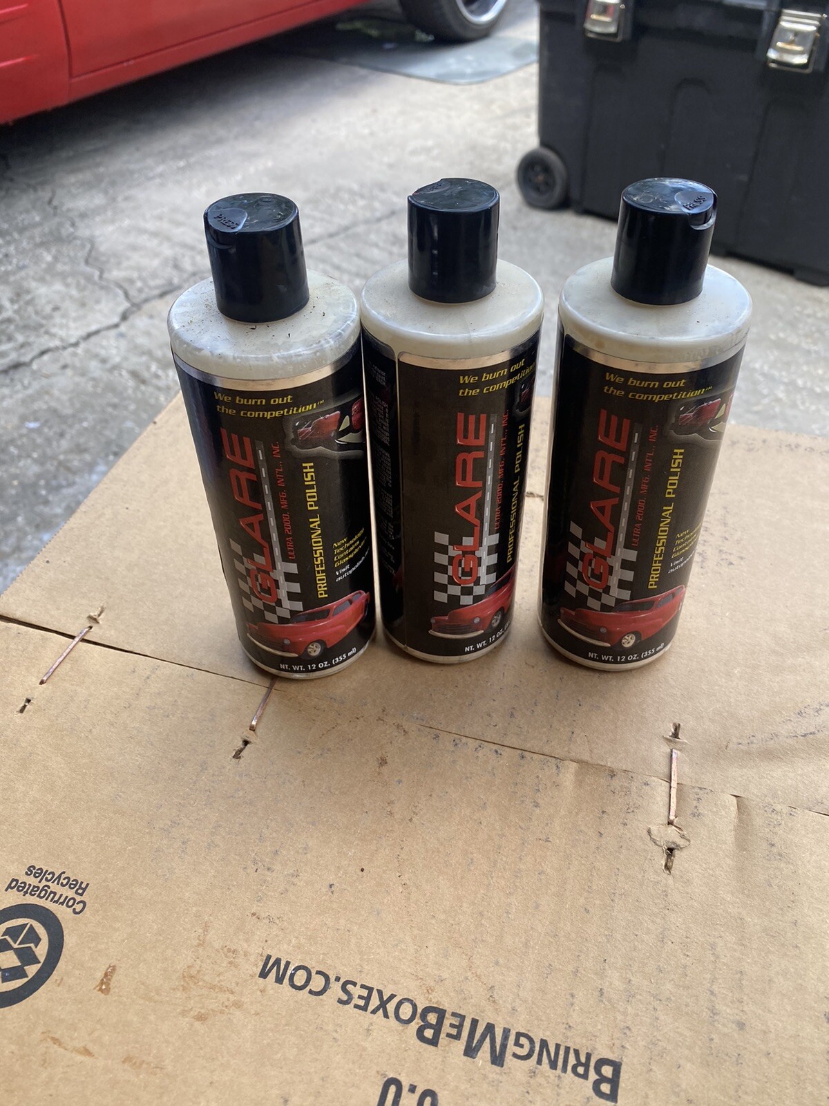 GLARE Ultra 2000 PROFESSIONAL Auto POLISH Wax NOT PESTICIDES 12OZ 3 Bottles Lot