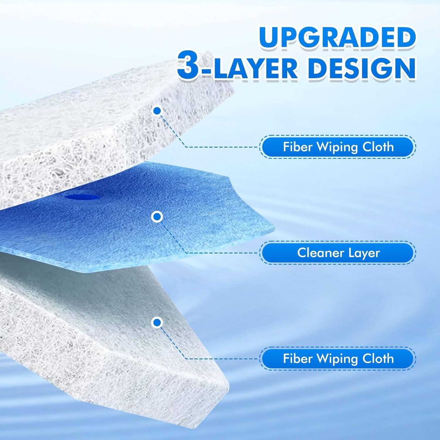 40 p Cleaner Wand Refills Disposable Toilet Brush Heads Compatible w Most Brands