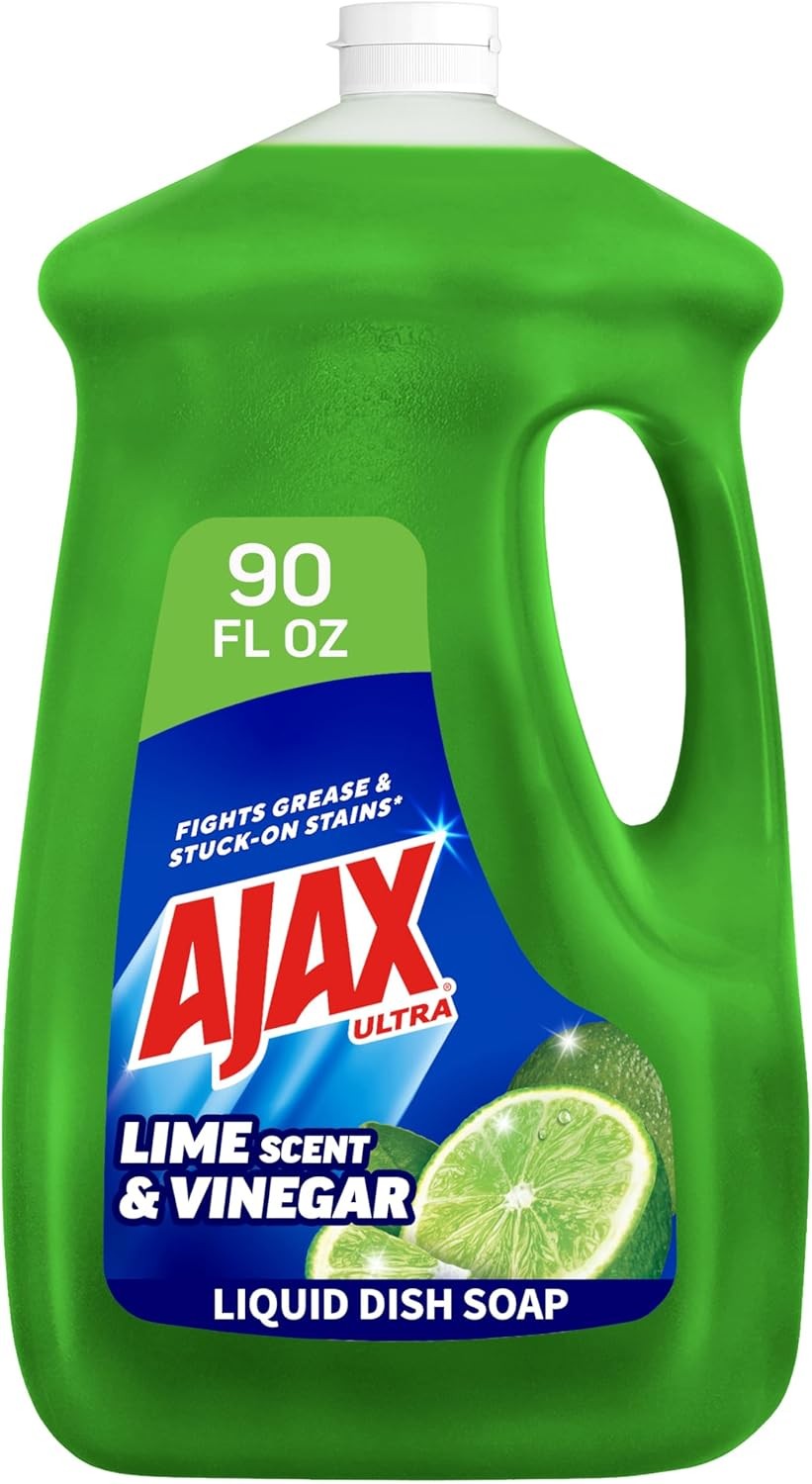 Ajax Ultra Liquid Dish Soap Vinegar & Lime Scent 90 fl oz Grease Cleaner