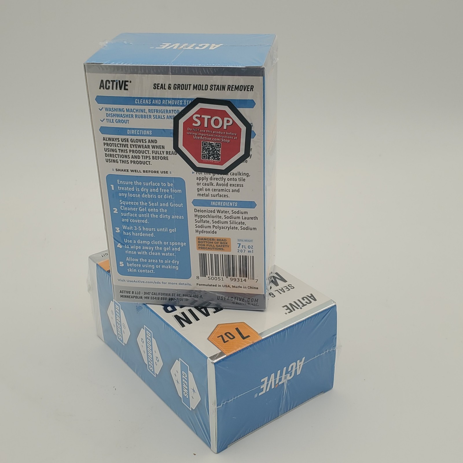 (2 PACK SET) Active Seal & Grout Mold Stain Remover, 7fl oz NEW SEALED