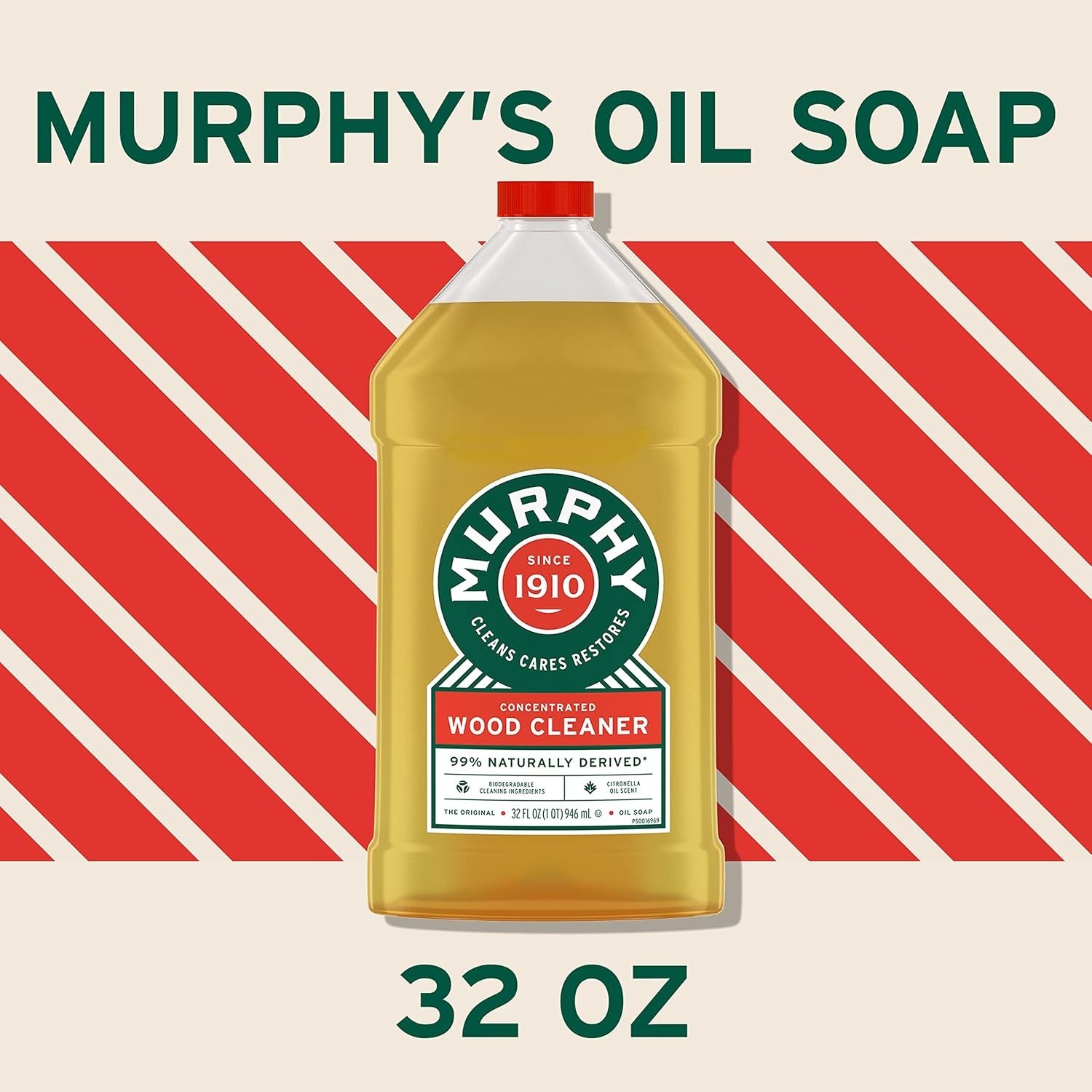 Citronella-Scented Murphy Oil Soap – 32 Oz Wood Cleaner, 98% Natural Ingredients