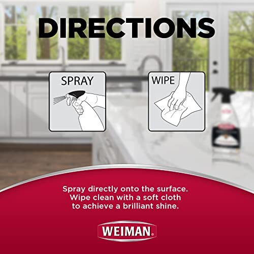 Weiman Quartz Countertop Cleaner and Polish (2 Pack) Clean and Assorted Sizes