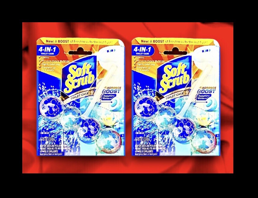 2pks Soft Scrub 4-in-1 Technology Toilet Care SAPPHIRE WATERS:clean/fight/fresh