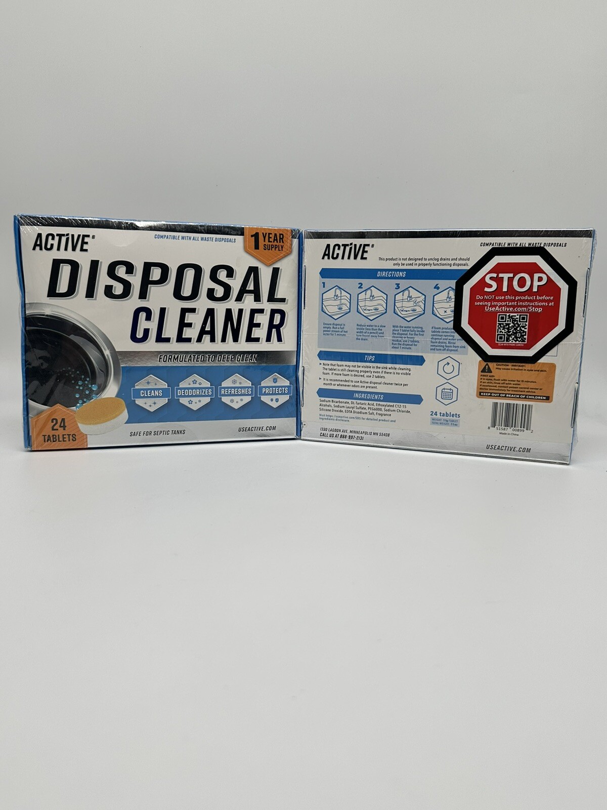 2x Active DISPOSAL Cleaner & Deodorizer 24 Tablets Per Pack (48 Tablets)