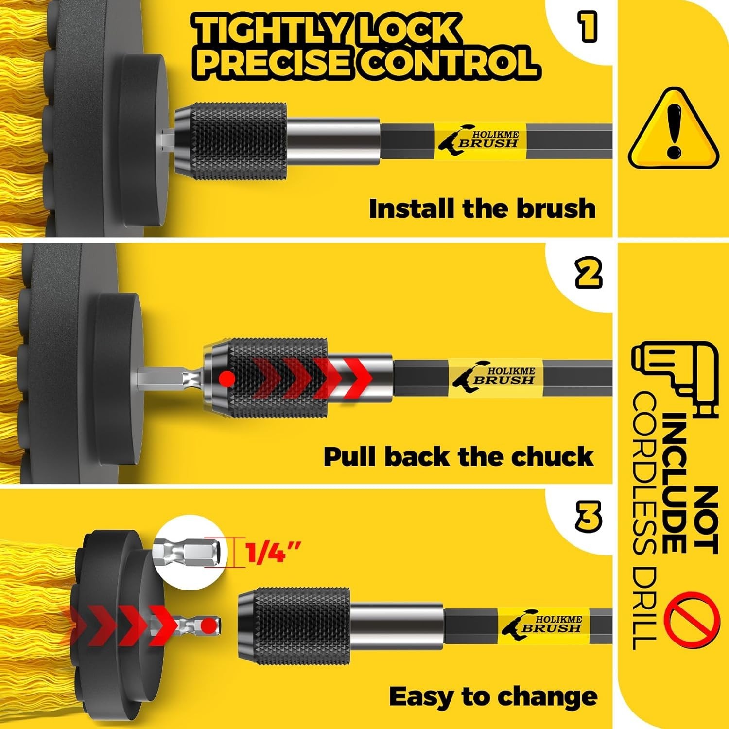 8 Piece Drill Brush Attachments Set, Power Scrubber with Extend Long Attachme…