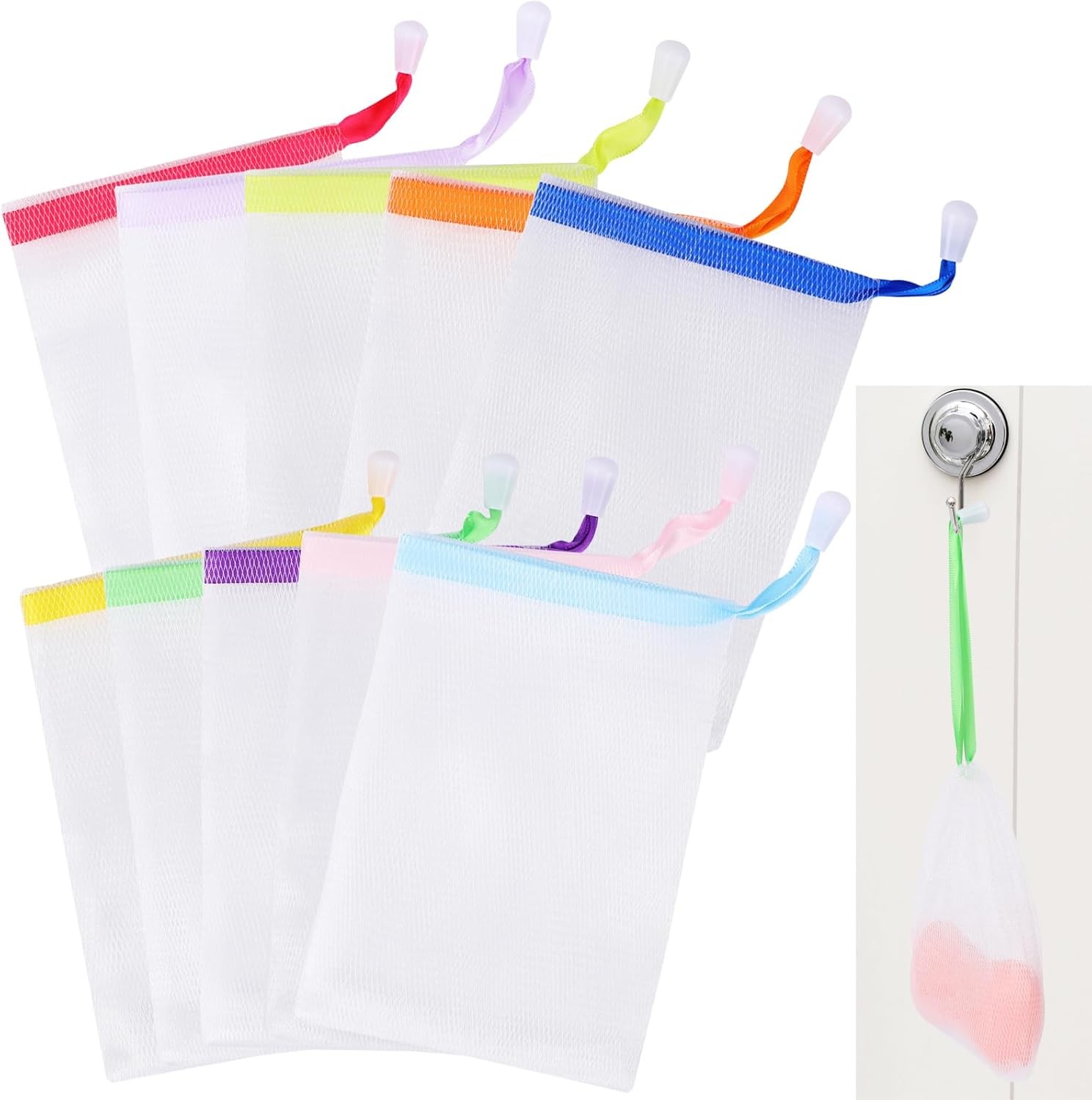 10 PCS Soap Bags Handmade Soap Bubble Mesh Bags Exfoliating
