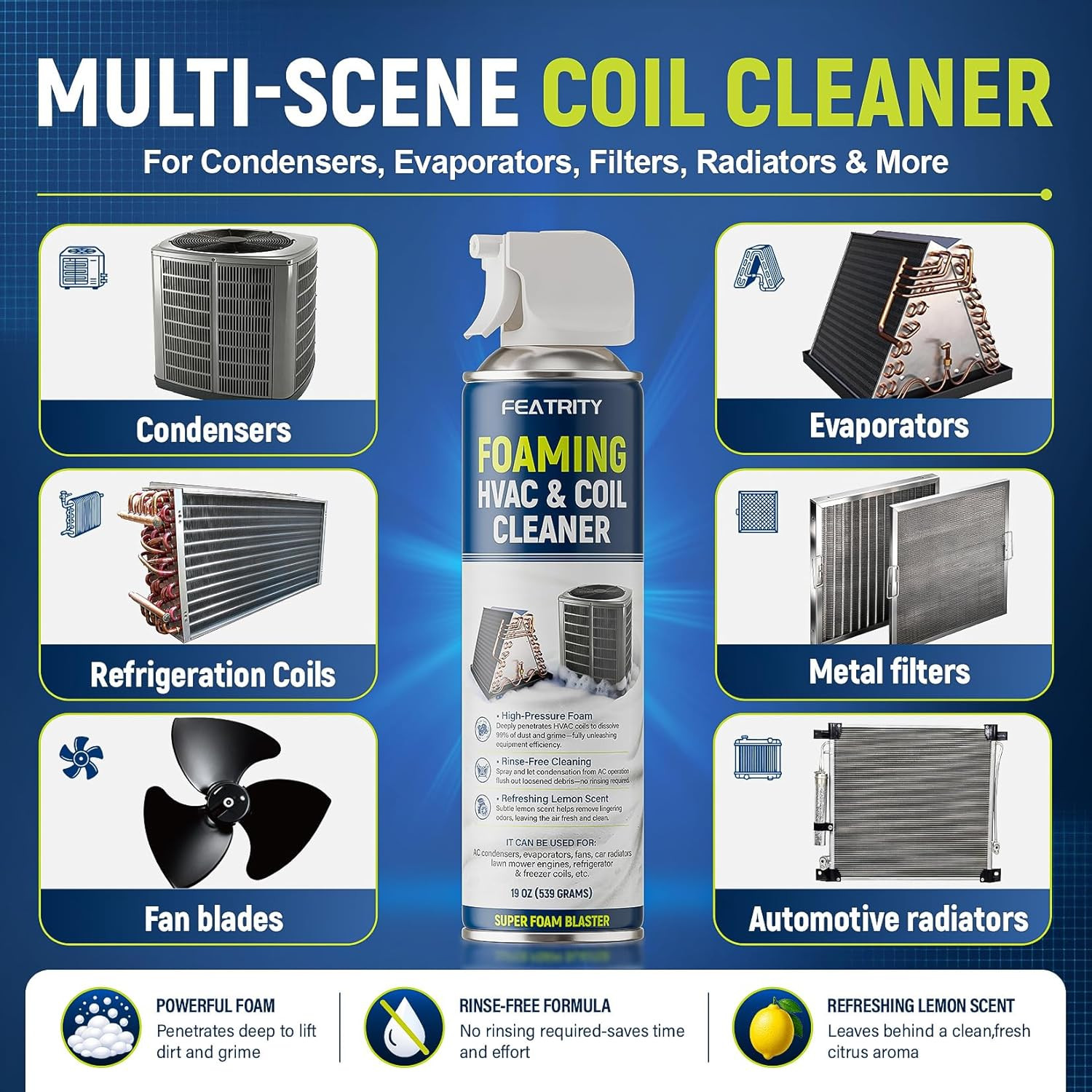 Foaming AC Coil Cleaner: No-Rinse Deep Cleaning Spray for Evaporator and Condens