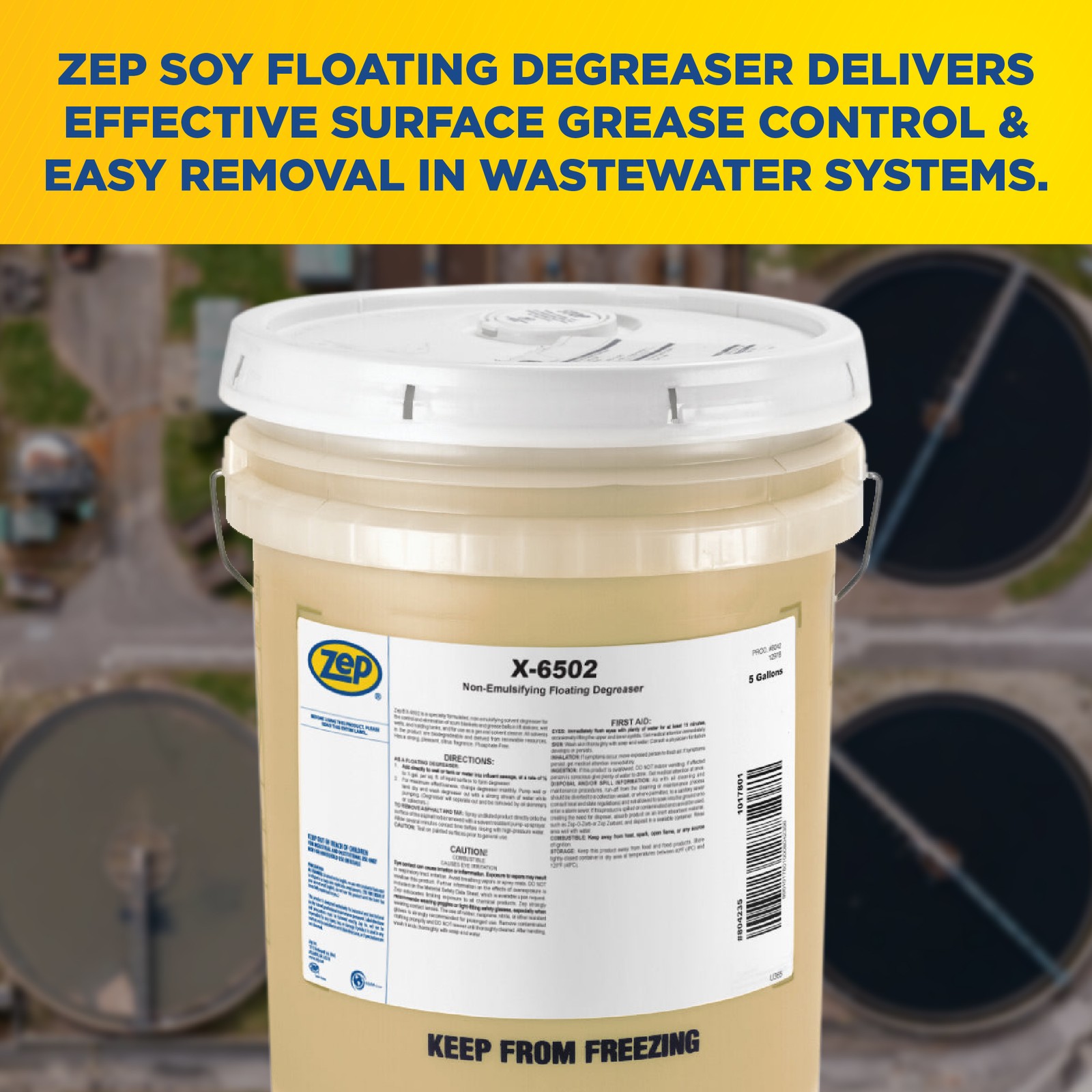 Zep X-6502 Soy Floating Degreaser 5 Gallon 1 Pail 575735