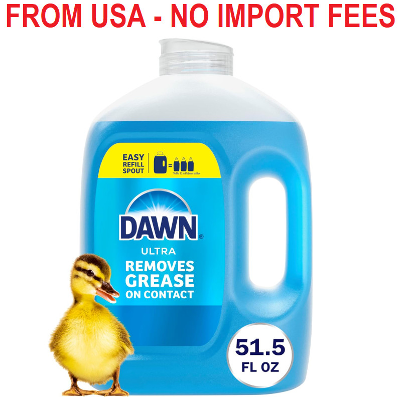 Dawn Ultra Original Dish Soap Refill Jug, Large Size Blue Liquid Dishwashing Det