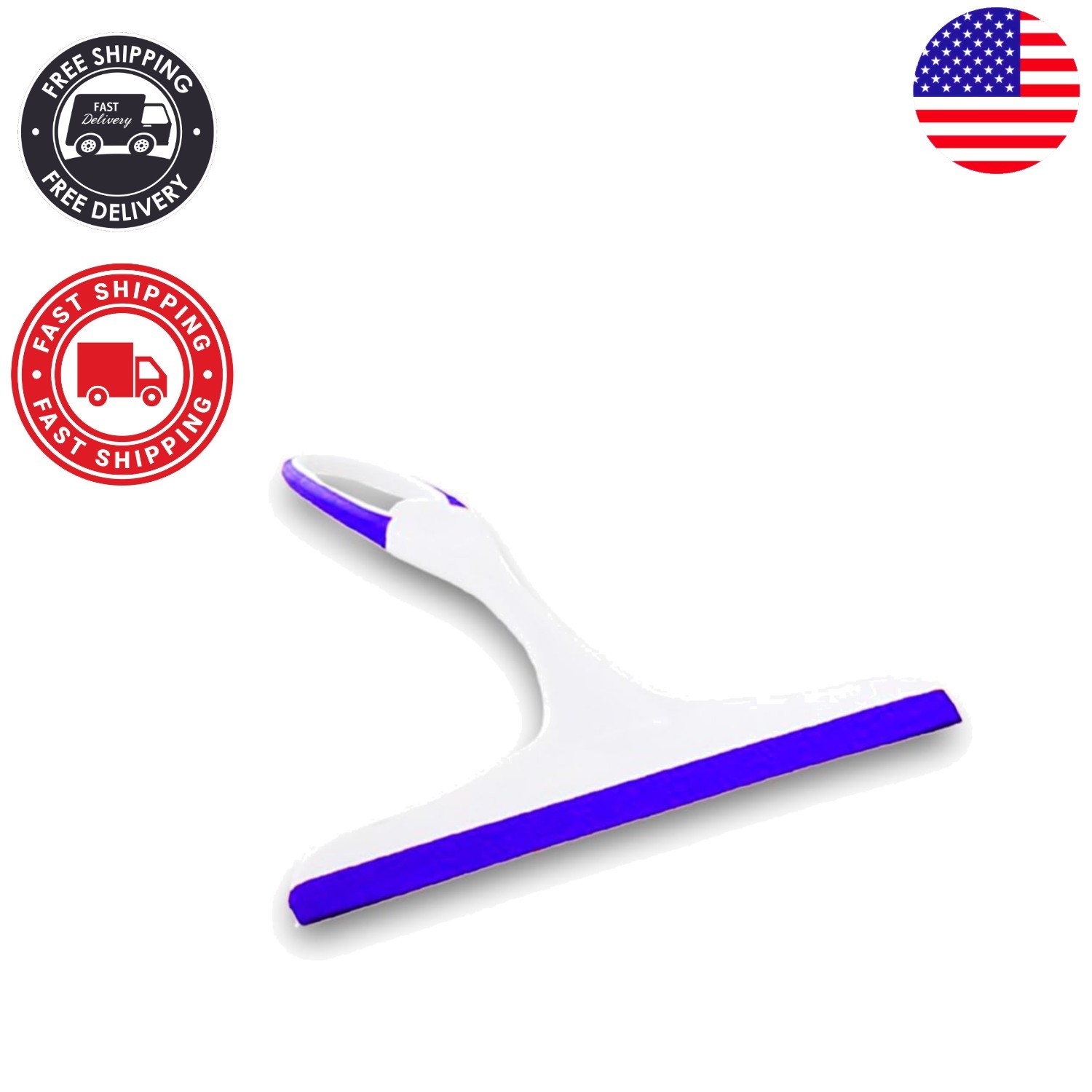 9.5 Inch Modern Glass Squeegee with Flexible Silicone Blade – Assorted Colors