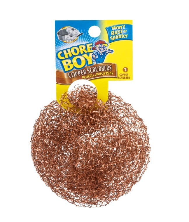 Chore Boy Copper Scrubbers Pure Copper Scrubbing Pad For Pots and Pans, 1 Pc