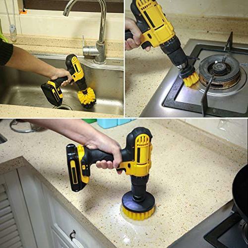 3PCS Drill Brush Power Scrubber Drill Attachments For Carpet Tile Grout Cleaning