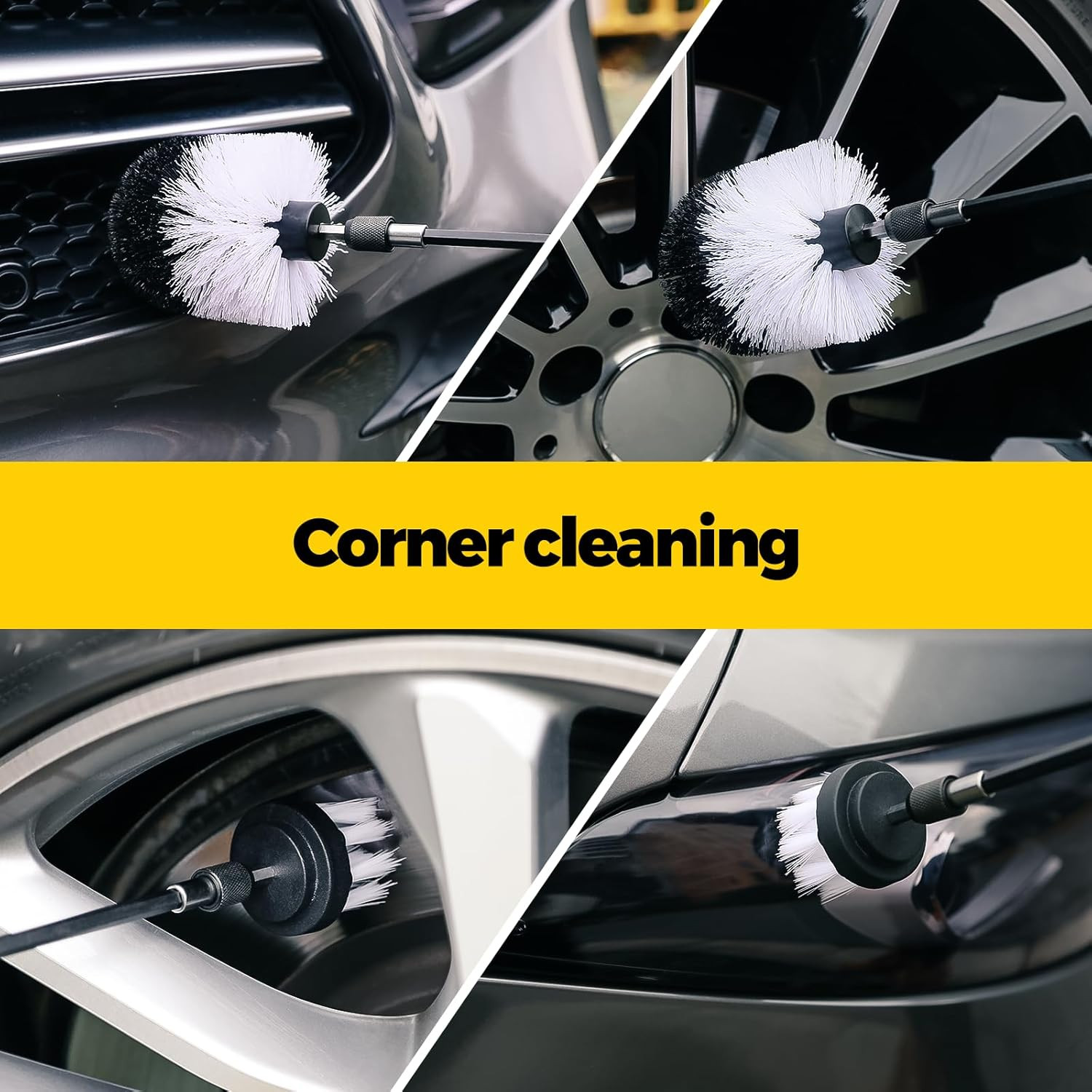 5Pack Drill Brush Attachment Set-Car Interior Detailing Kit，Power Scrubber Brush