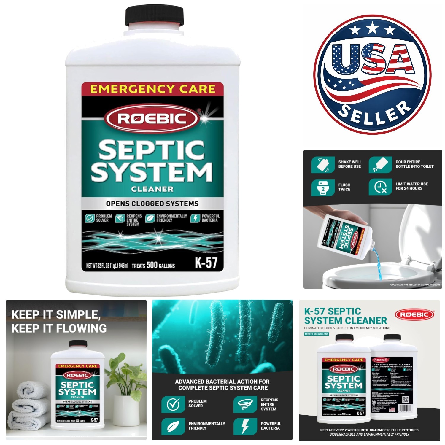 Efficient 32oz Septic Cleaner – Biodegradable Formula for System Maintenance