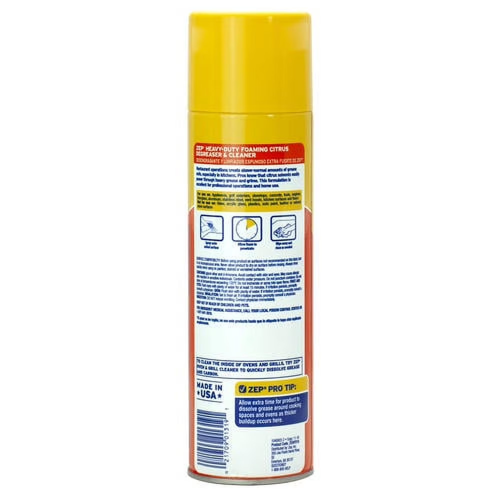 Zep Foaming Citrus Degreaser for Vehicles, 18 oz, 10.19 inch, 1 count per pack