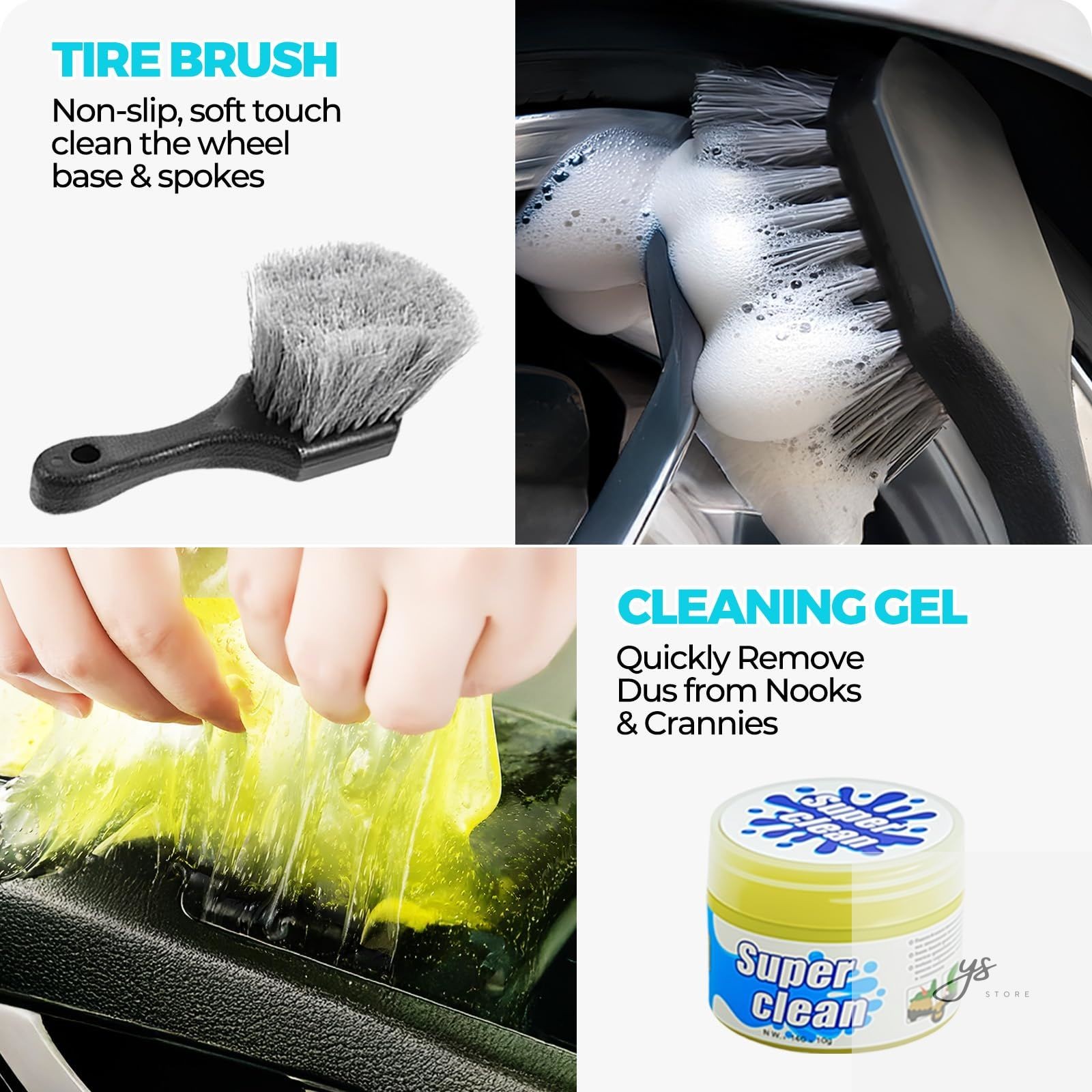 30Pcs Car Detailing Kit for Interior, Exterior and Wheel Cleaning Car Dusters