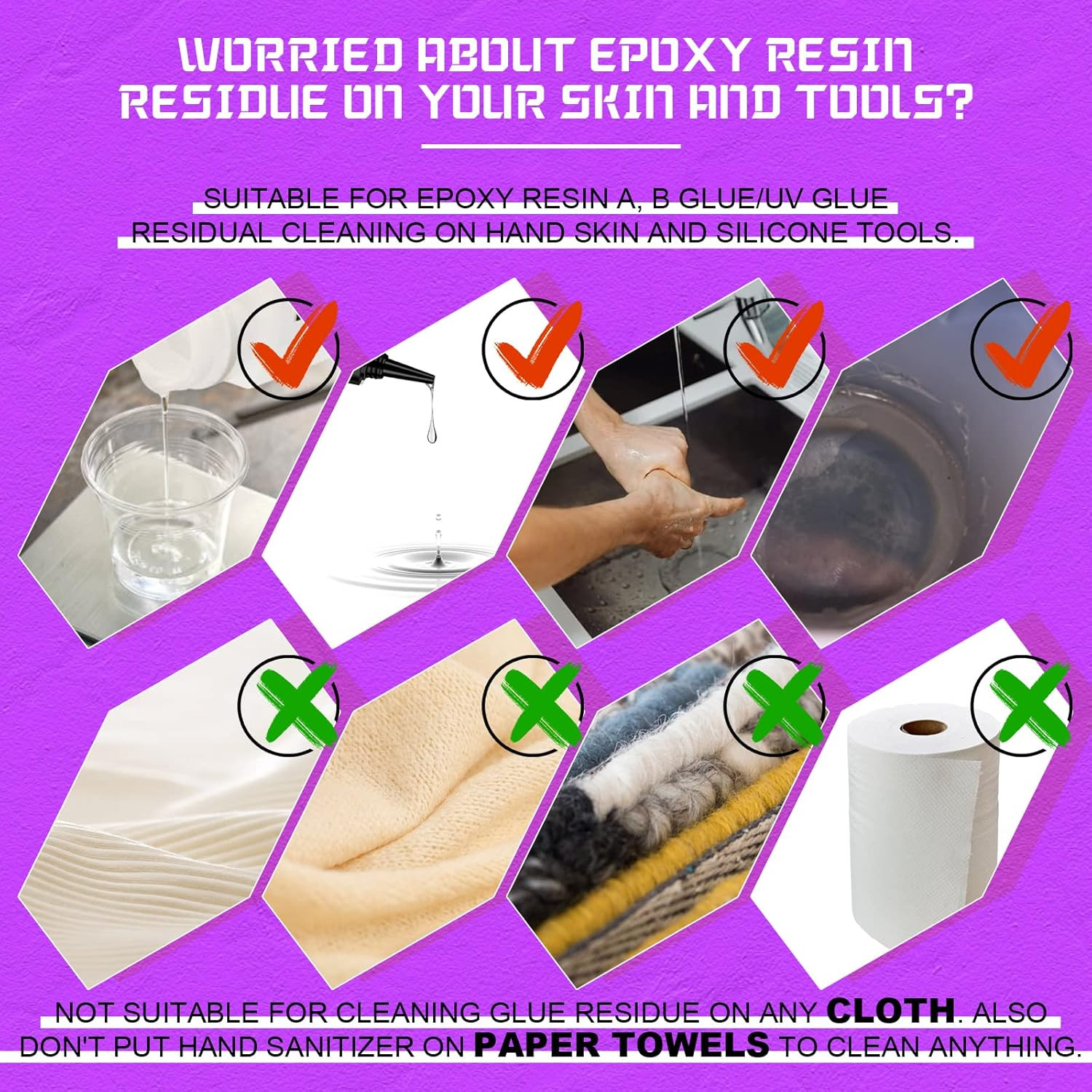 Resin Cleaner Water Softener, Epoxy Remover Tools | Epoxy Hand Scrub Soap , Fres