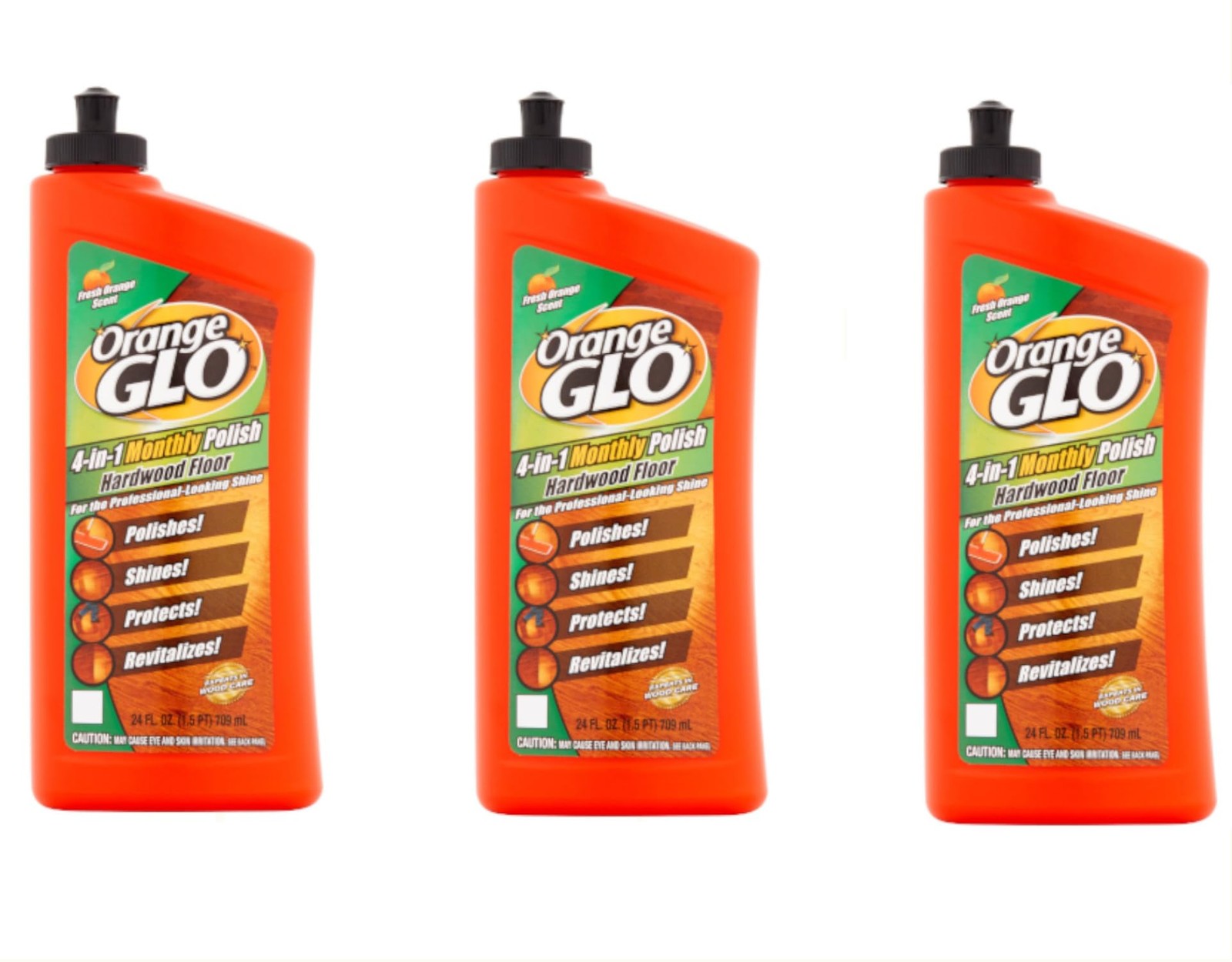 Orange Glo Hardwood Floor 4-in-1 One Easy Step Cleaner Fresh Orange Scent – 3PC