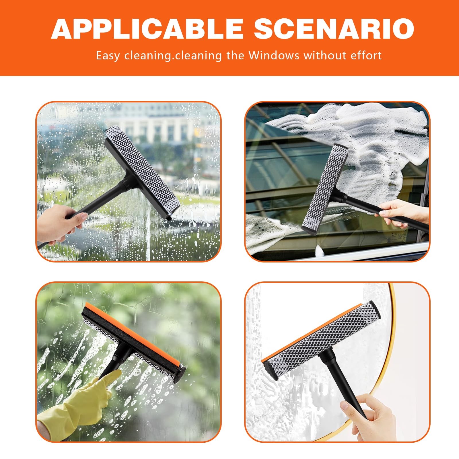 Window Squeegee Window Cleaner for Gas Station Glass Shower Window Door Cleaning
