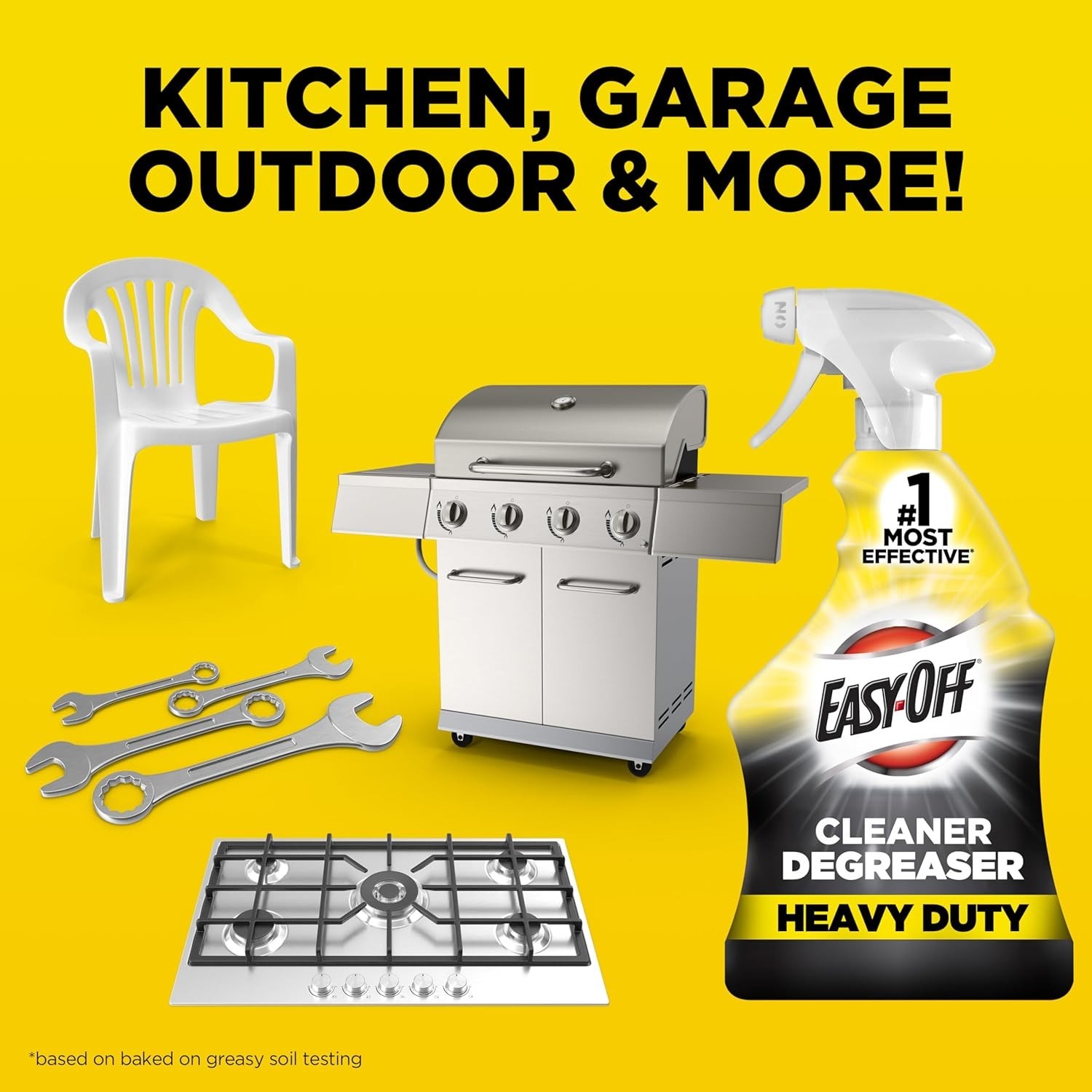 Easy-Off Heavy Duty Degreaser 32oz for Kitchen Garage Outdoor Grease Grime