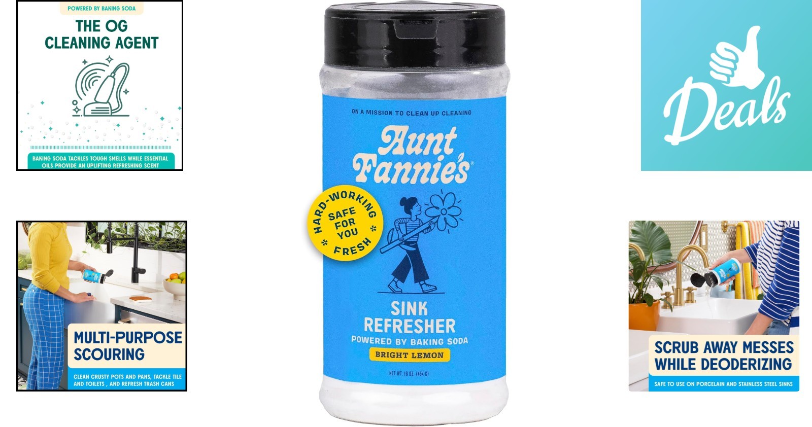 Lemon Powder Sink Refresher & Odor Eliminator – 16 oz Natural Cleaning Delight