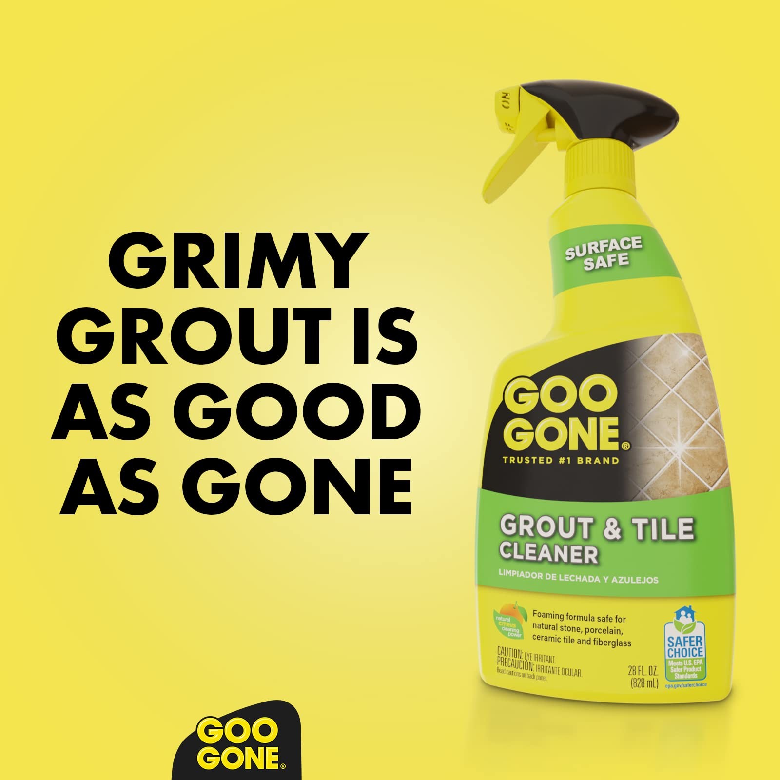 Goo Gone Grout & Tile Cleaner – 28 Ounce – 28 Fl Oz (Pack of 1), YELLOW