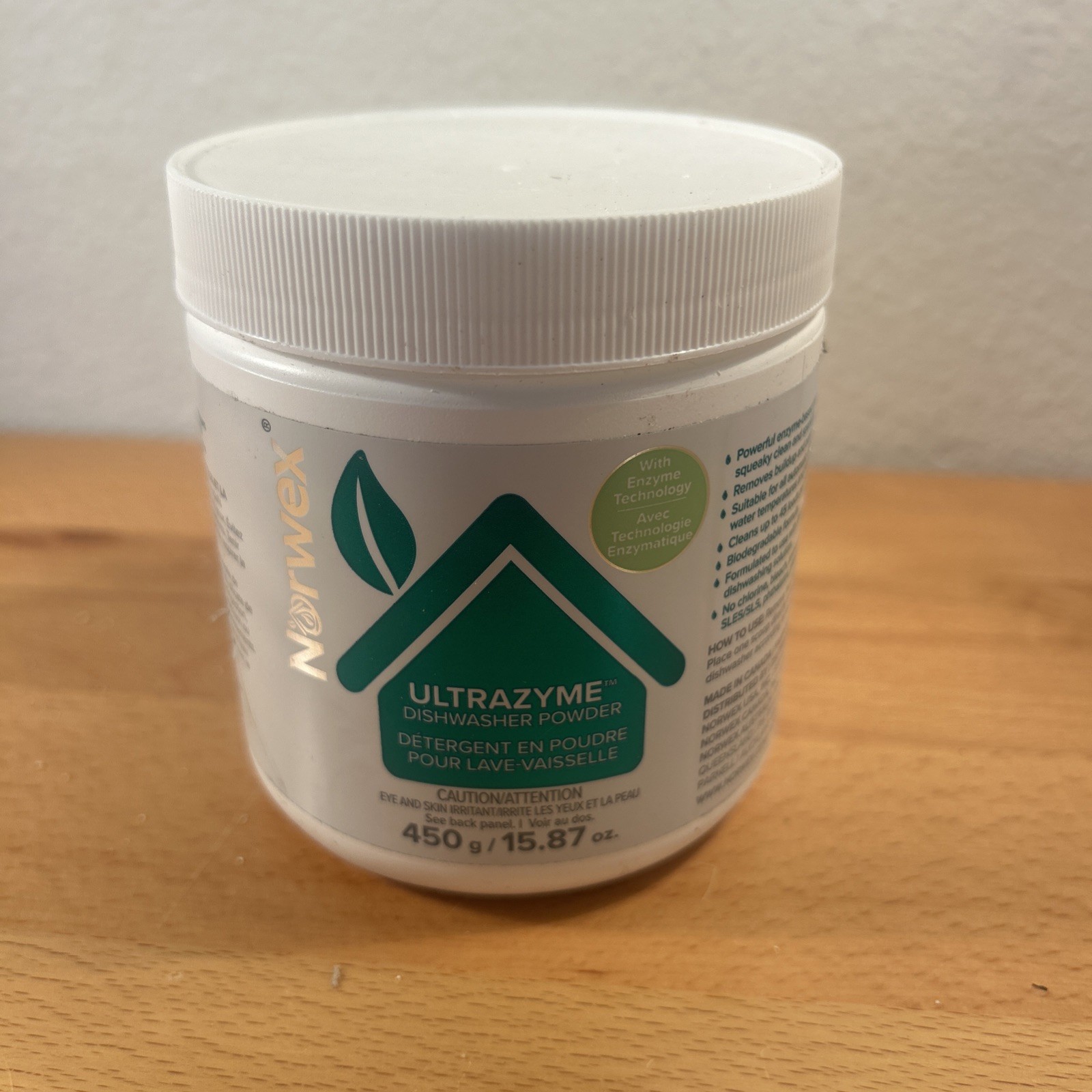 Norwex UltraZyme Dishwasher Powder Enzyme Dish Detergent 45 Loads 15.87 oz