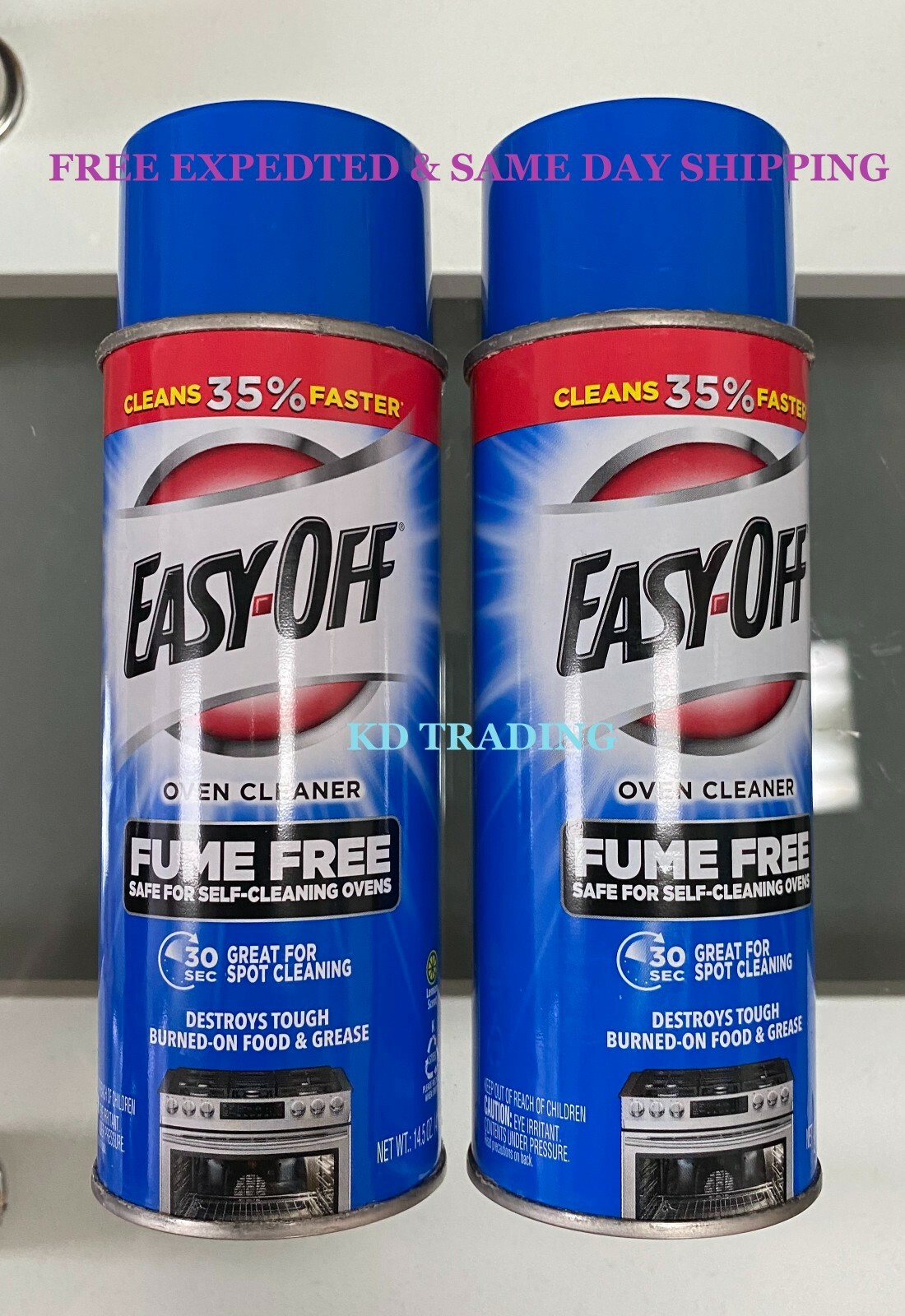 (2-Pack) Easy-Off FUME FREE Lemon Scent OVEN STAINLESS STEEL Grease CLEANER