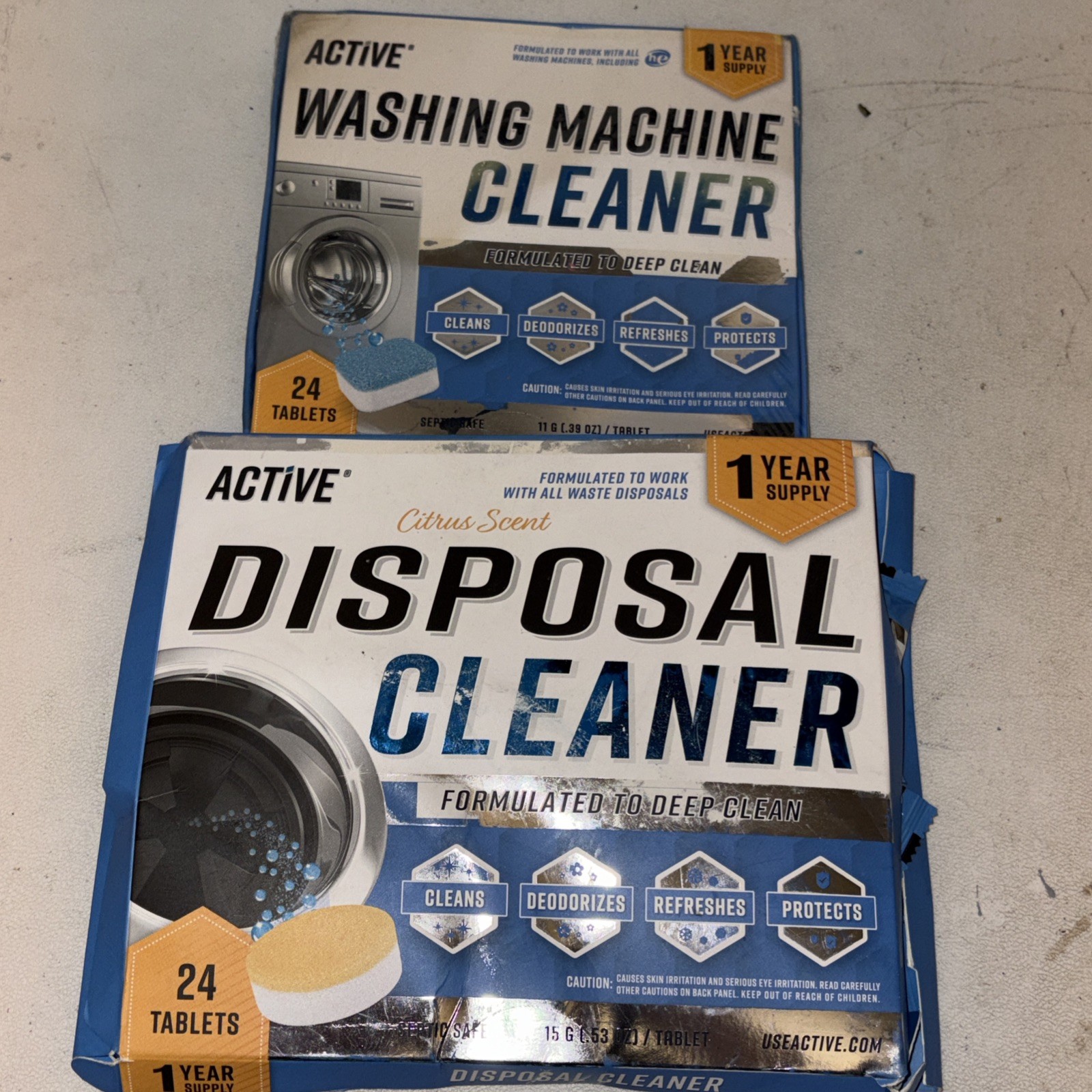 Active Garbage Disposal Cleaner Citrus 24 Tablets/ Washing Machine Cleaner 24ct