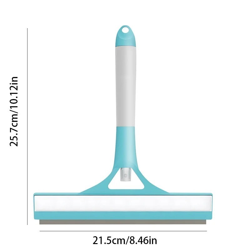 2-in-1 Sprayable Blue Glass Squeegee Microfiber Scrub Pad & Squeegee for car