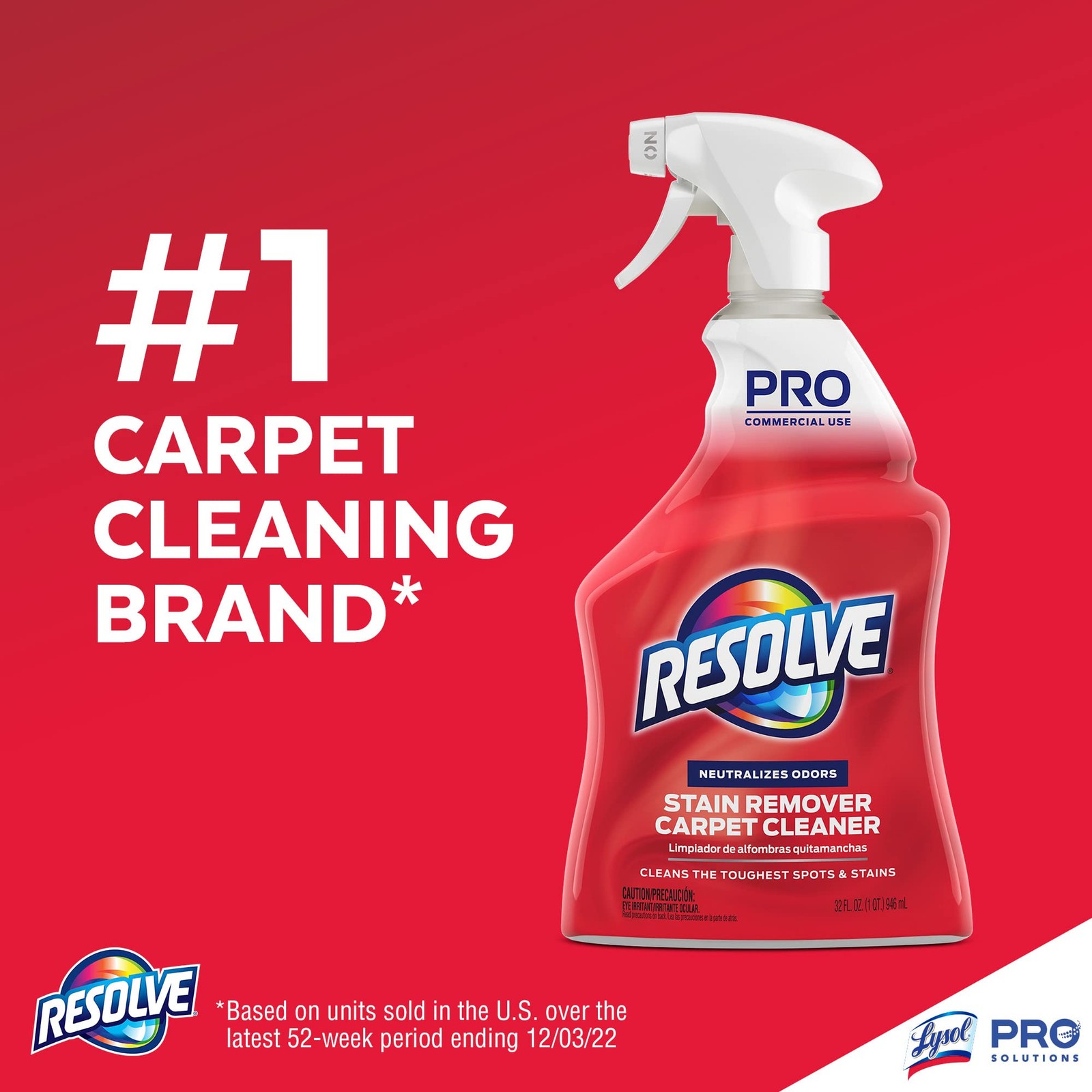 Resolve Professional Strength Spot and Stain Carpet 32 Fl Oz (Pack of 1), tan