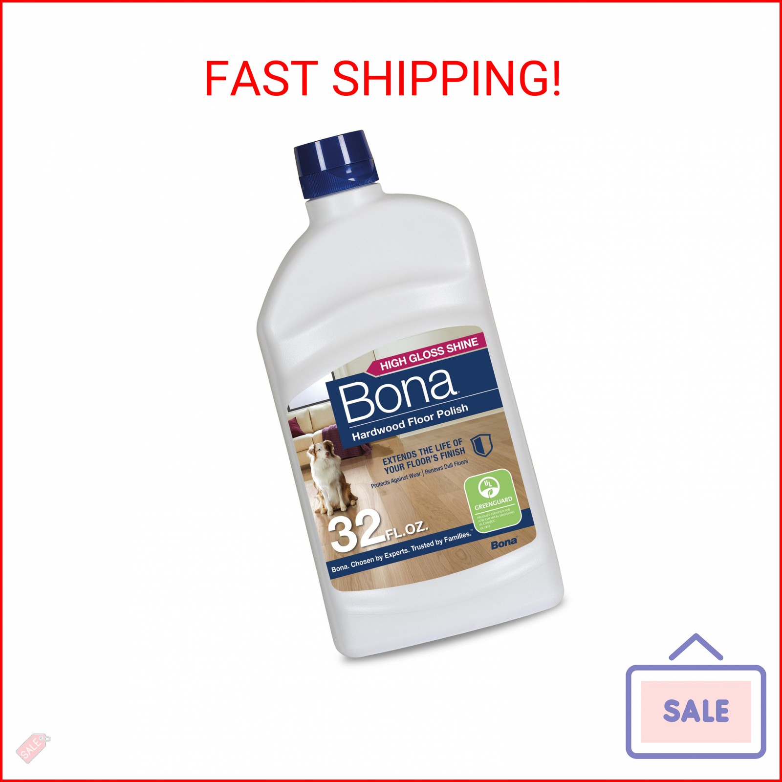 Bona Hardwood Floor Polish – 32 fl oz – High Gloss Shine – Polish for Wood Floor