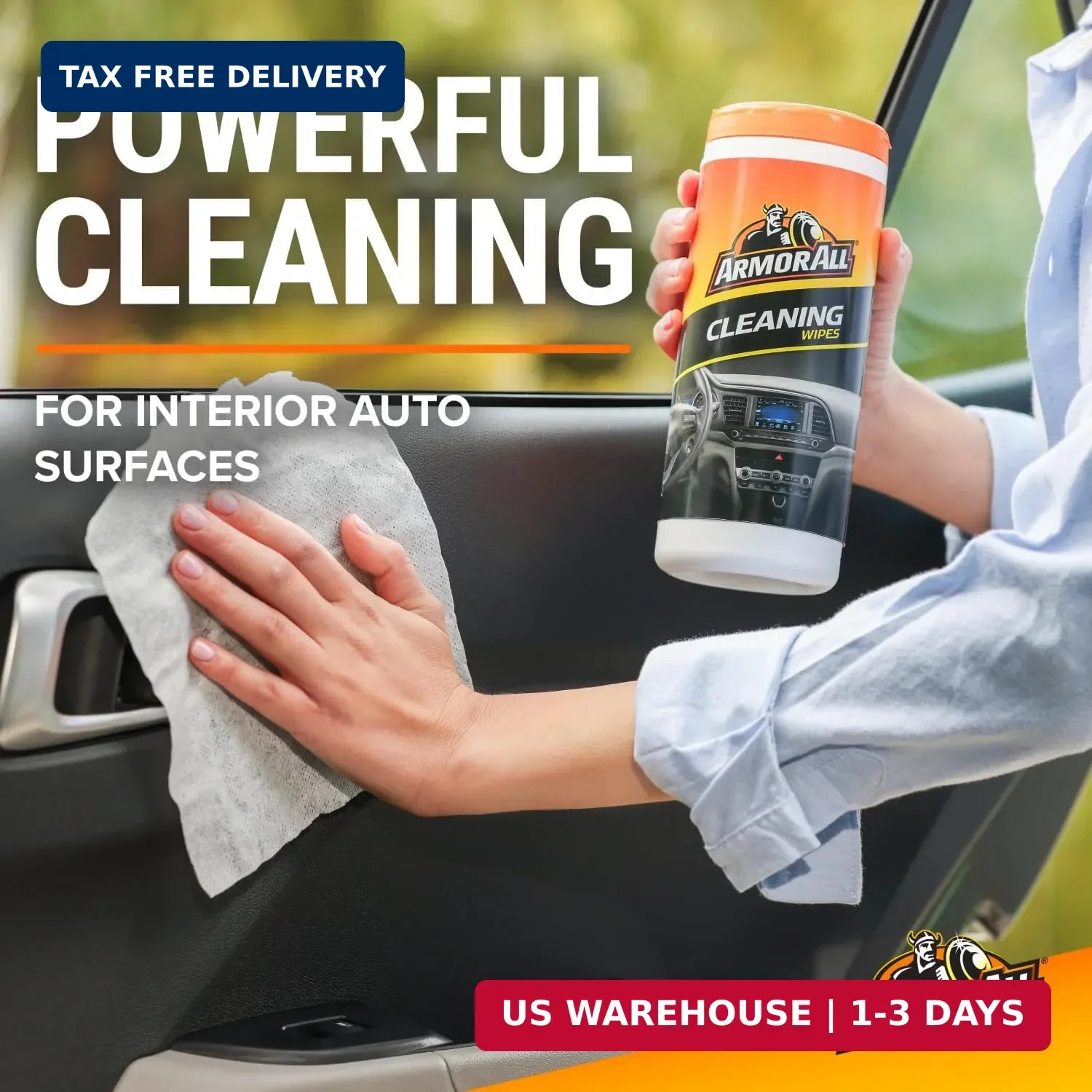 Armor All Car Cleaning Wipes, 90 Count Canister, Car Wipes | Lint-free car dashb