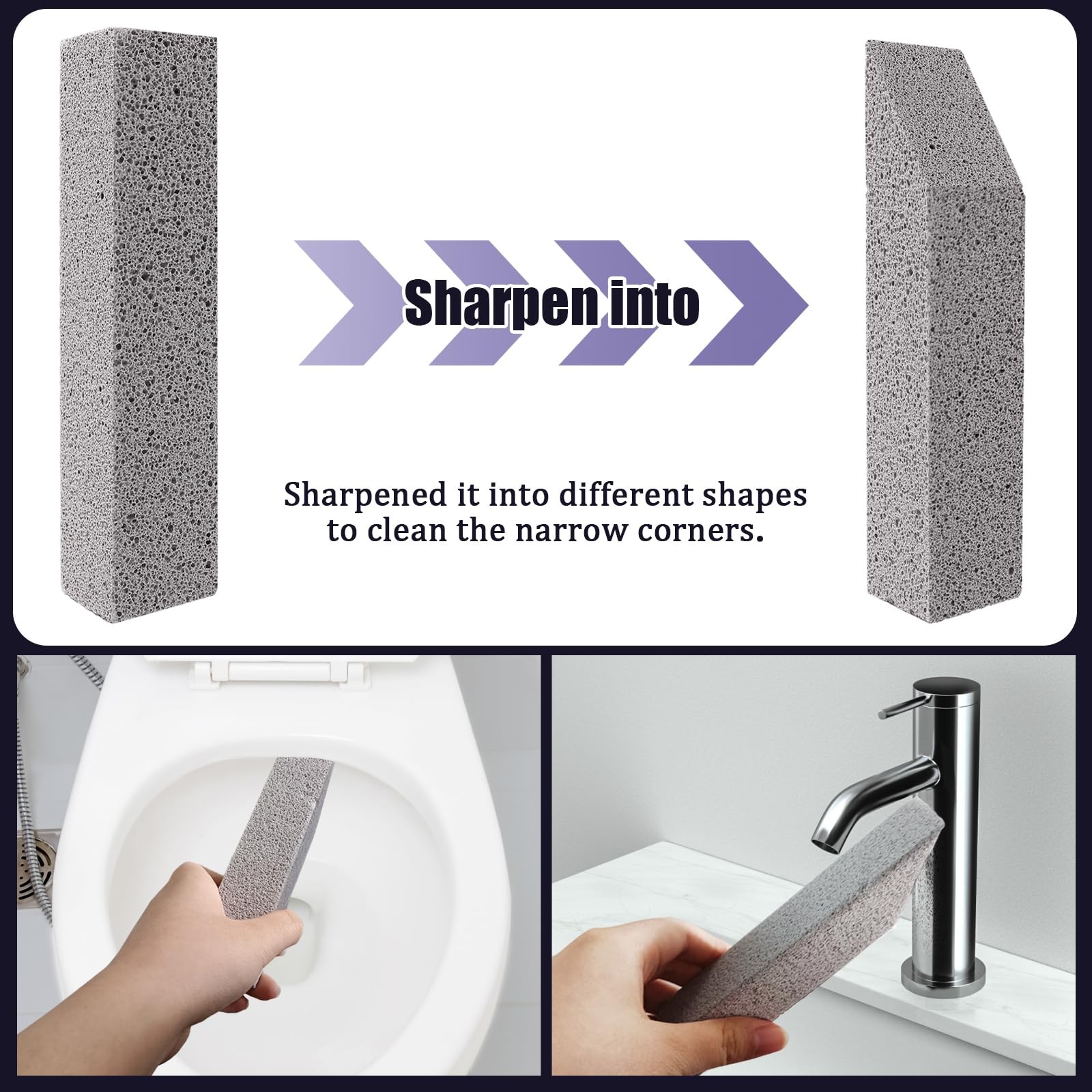 ZUFECY 6pc Pumice Stone for Home Cleaning Toilet Bowl Cleaning Sink and Tiles