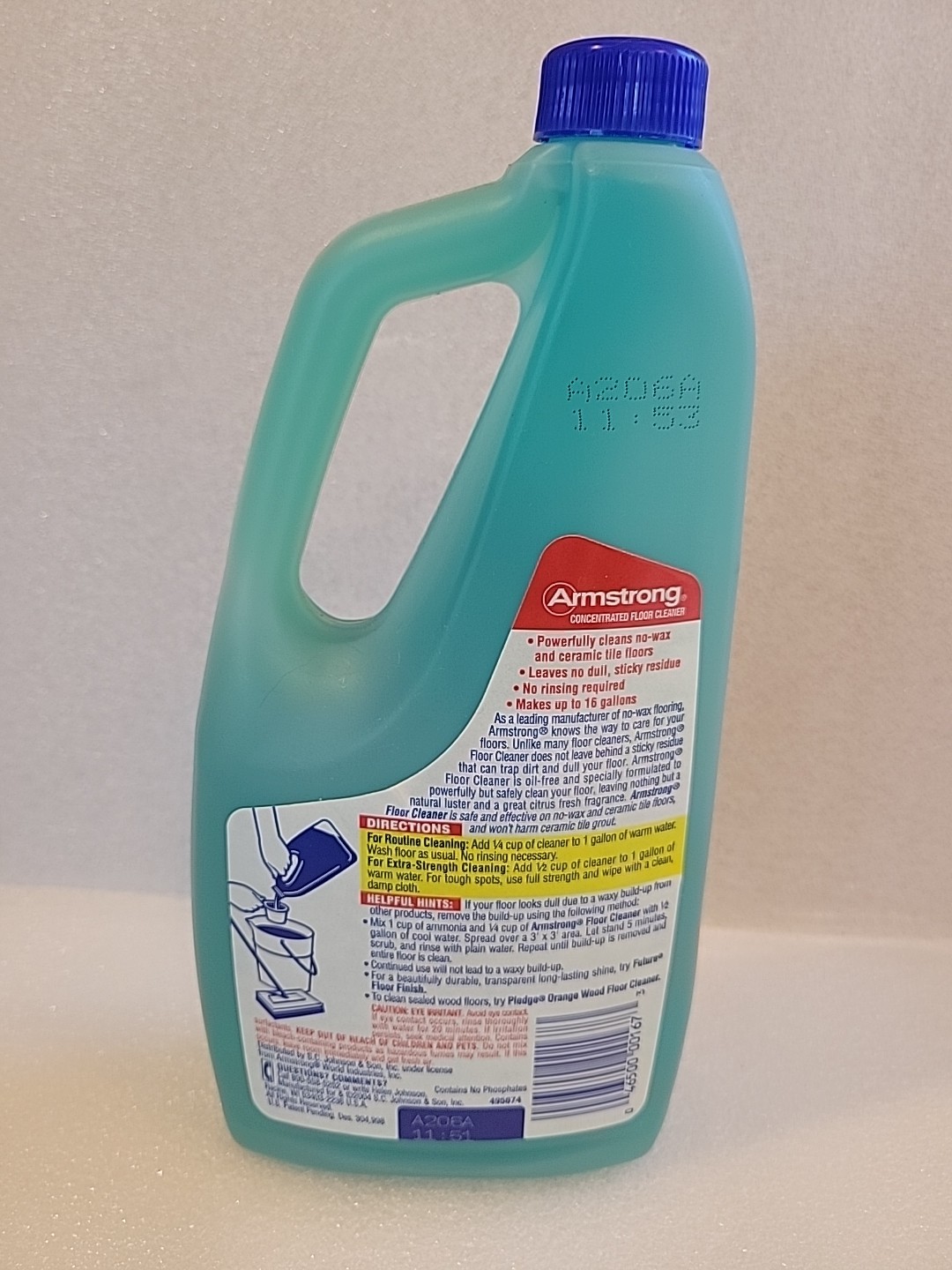 Armstrong Concentrated Floor Cleaner No Sticky Residue SC Johnson 32 Oz Citrus