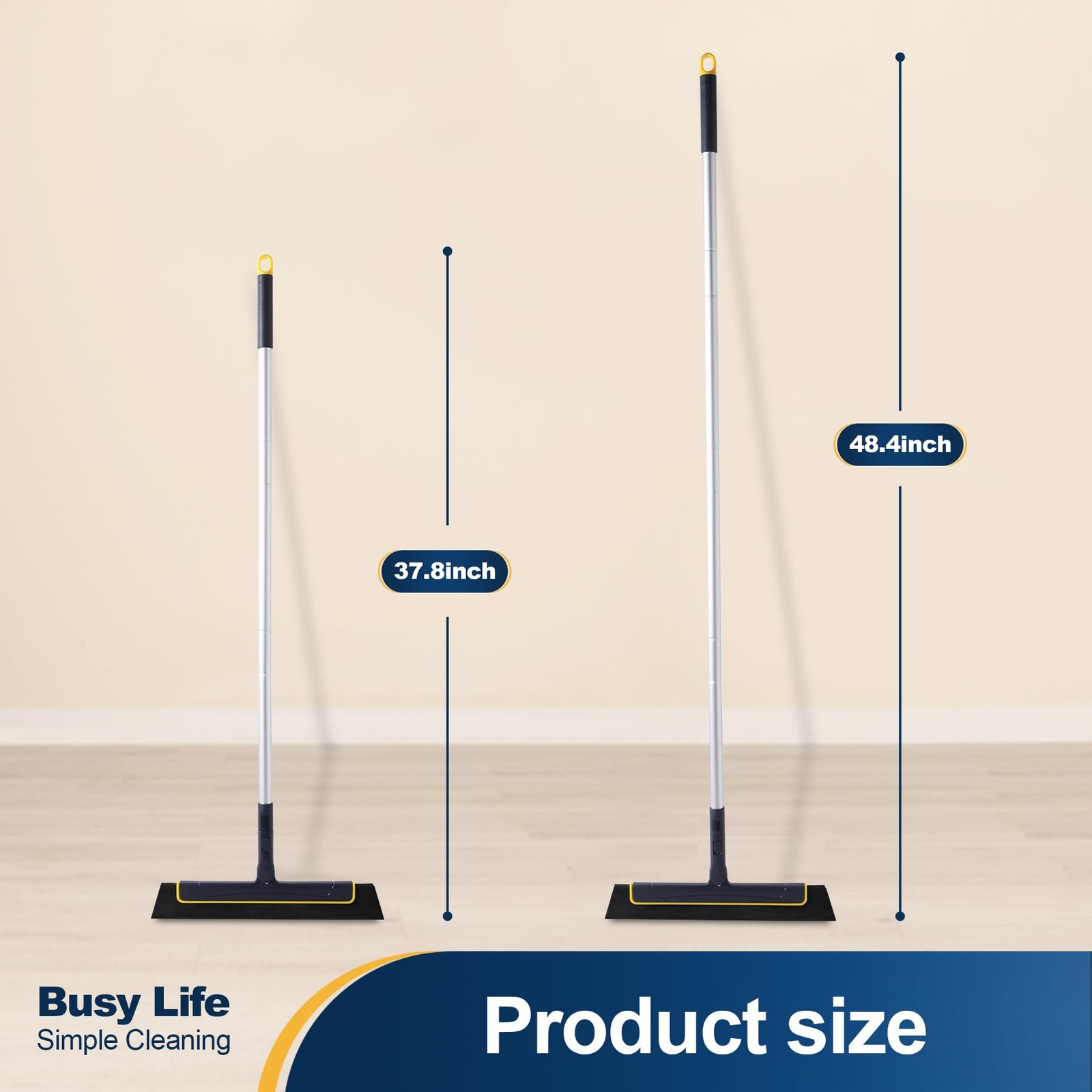 Yocada Floor Squeegee Broom EVA Foam Blade Aluminum Pole for Shower Bathroom …