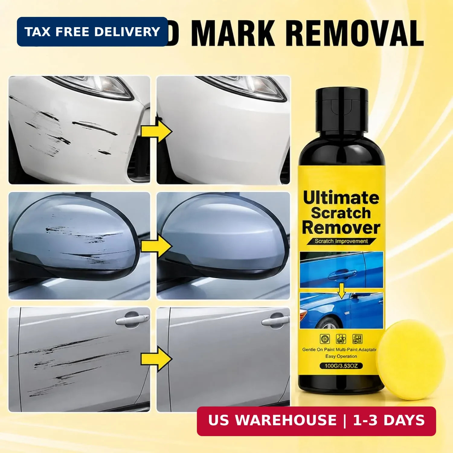 2PCS Ultimate Scratch Remover, Car Scratch Removal Wax, Quick Fix Removal Paste
