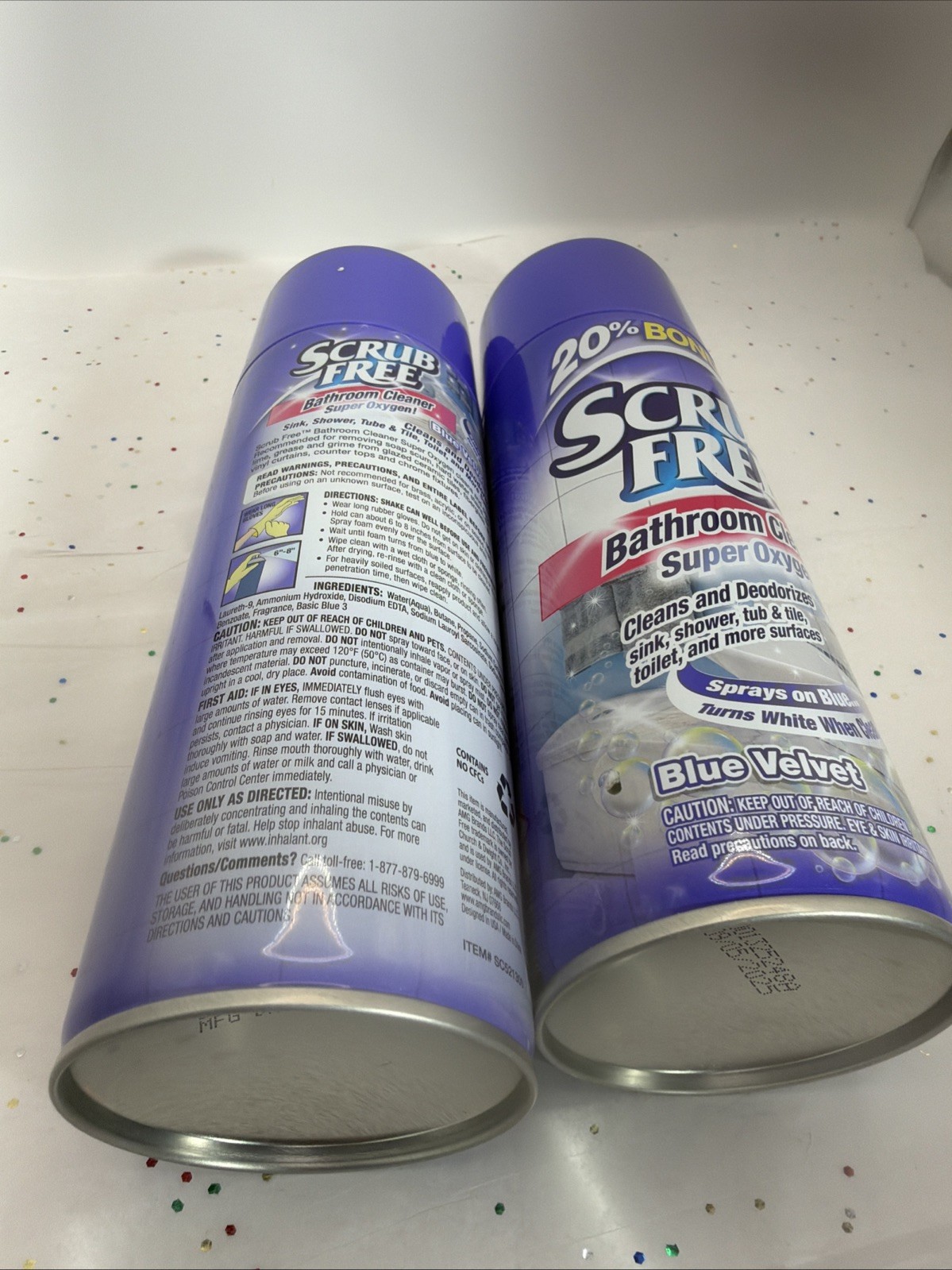 Scrub Free BATHROOM CLEANER Super Oxygen Cleans Deodorizes TURNS BLUE 12oz 2 Pk