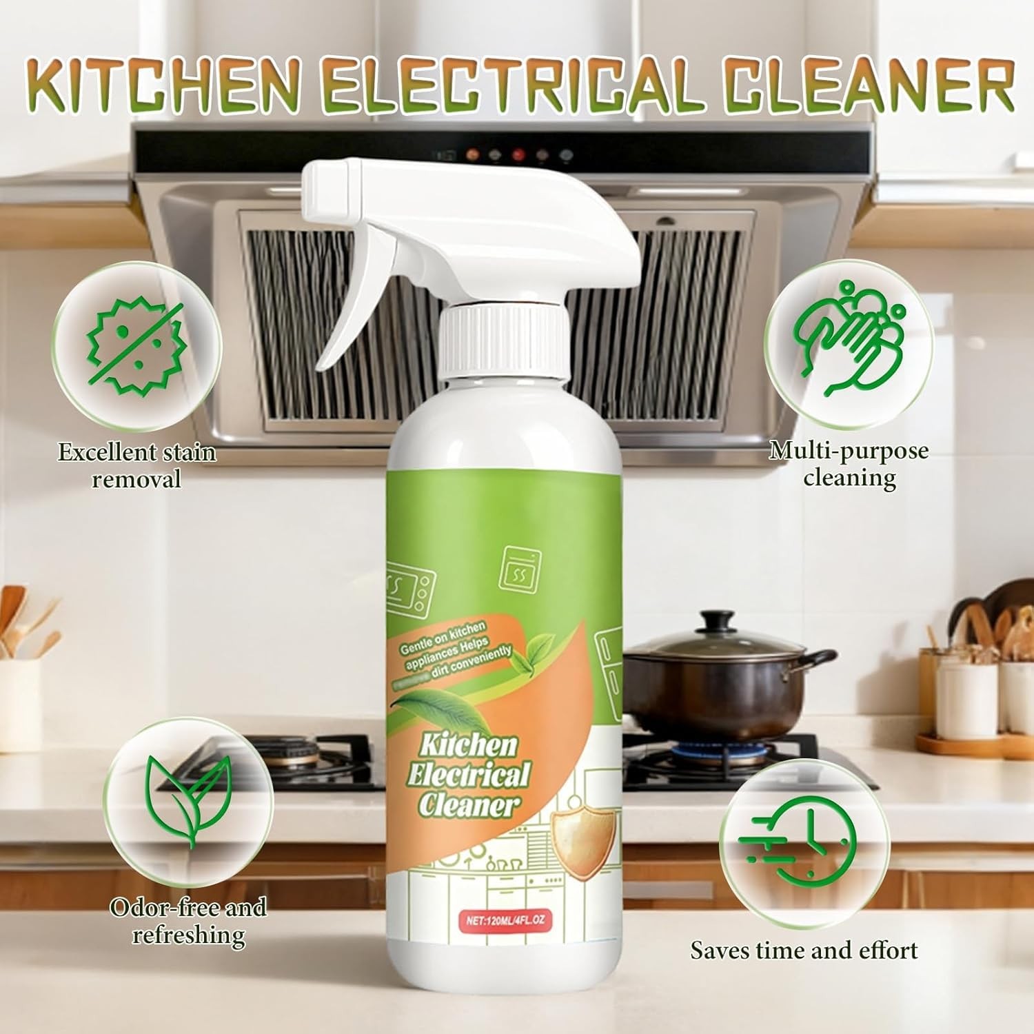 Electrolyzed Ion Kitchen Cleaner Spray Natural Enzyme Formula 2PCS Ionized