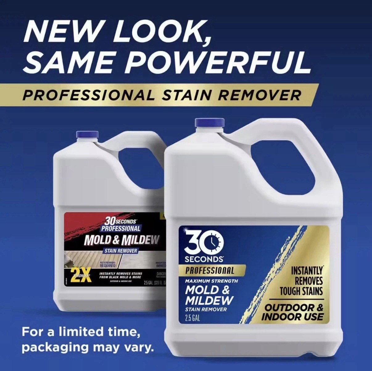 2.5 Gal Professional Outdoor Cleaner | Mold and Mildew Stain Remover 30 Seconds