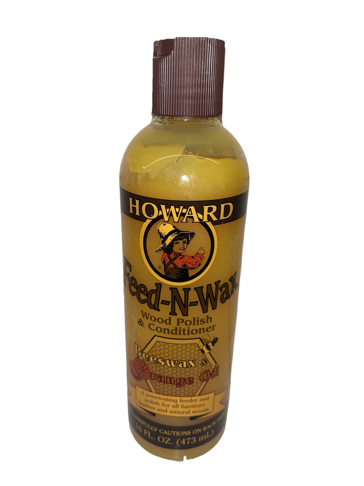 Howard Feed N Wax Wood Polish Conditioner 16oz Clear Beeswax Orange Oil Sealed