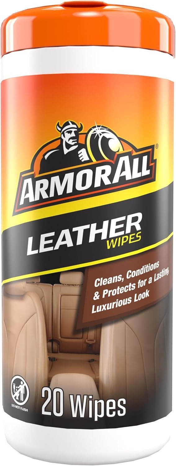 Armor All Interior Cleaner Car Leather Wipes by , For Cleaning Cars – 20 Count