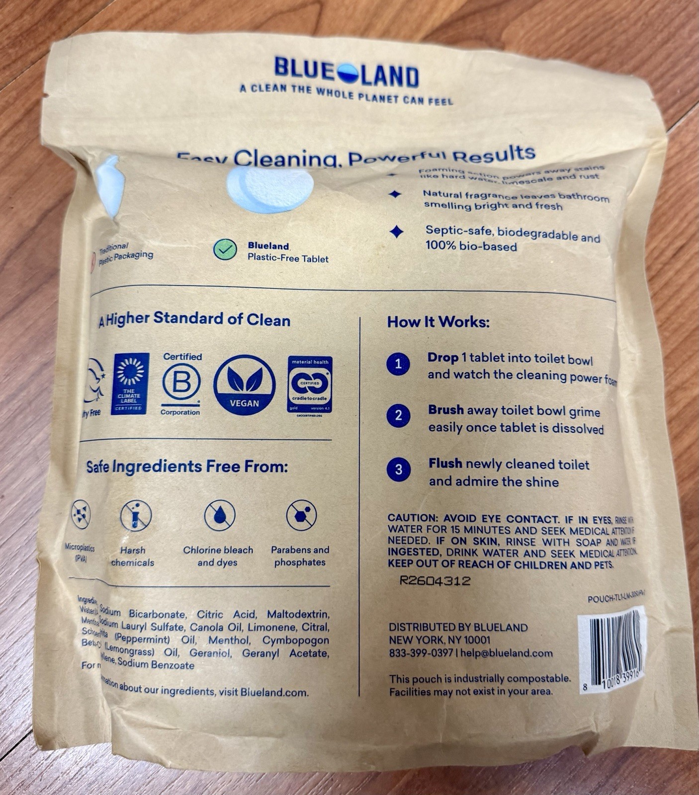 NEW Blueland 3 In 1 Toilet Bowl Cleaner Tablets, Lemon Mint, 30-count