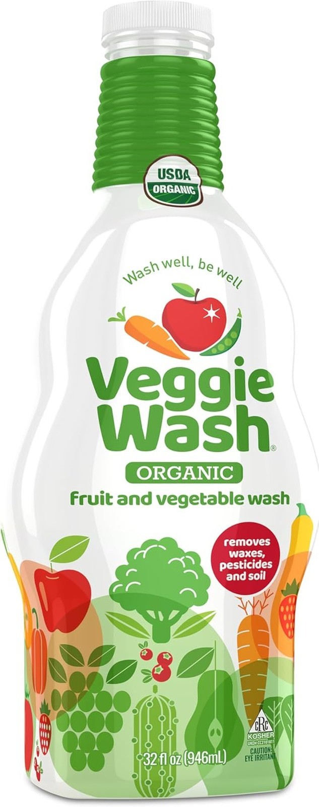 Veggie Wash Organic Fruit Vegetable Cleaner Refill 32oz Pack of 2 Food Safe