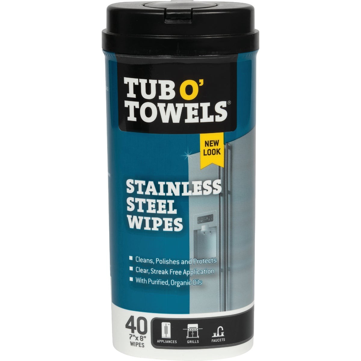 Tub O’ Towels Stainless Steel Wipes (40-Count) TW40-SS Tub O’ Towels FedPro