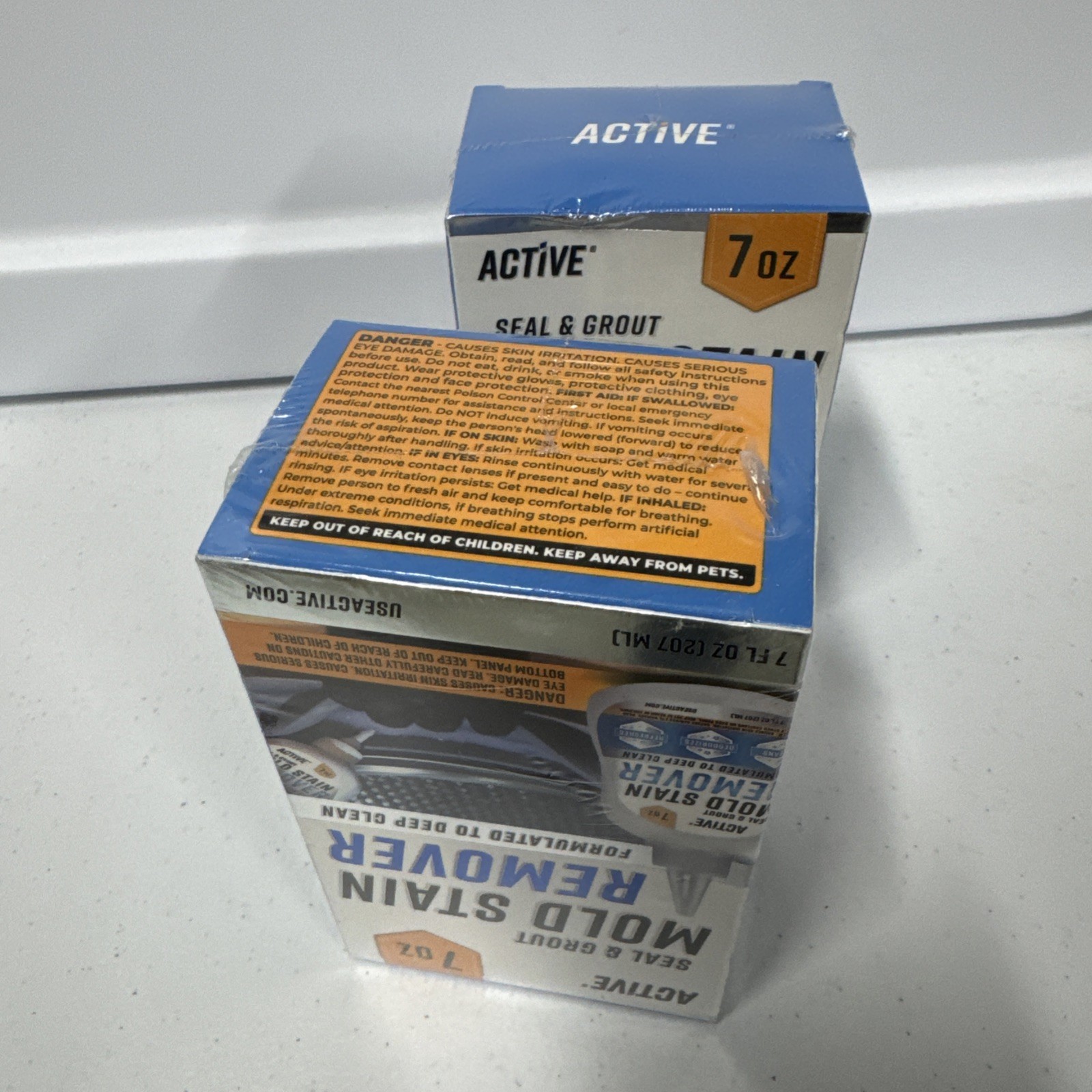 Lot of 2 Active Seal & Grout Mold Stain Remover, 7 fl oz Each, Free Shipping!